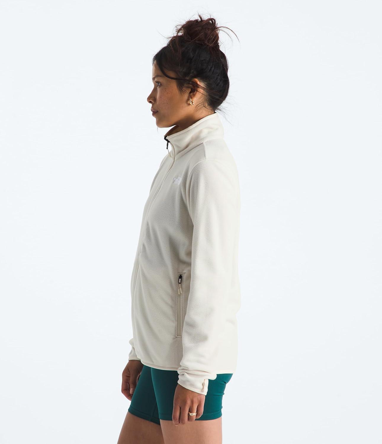 imageThe North Face Womens Glacier Fleece Jacket Standard amp Plus Size Soft Pullover With Zippered Hand PocketsWhite Dune