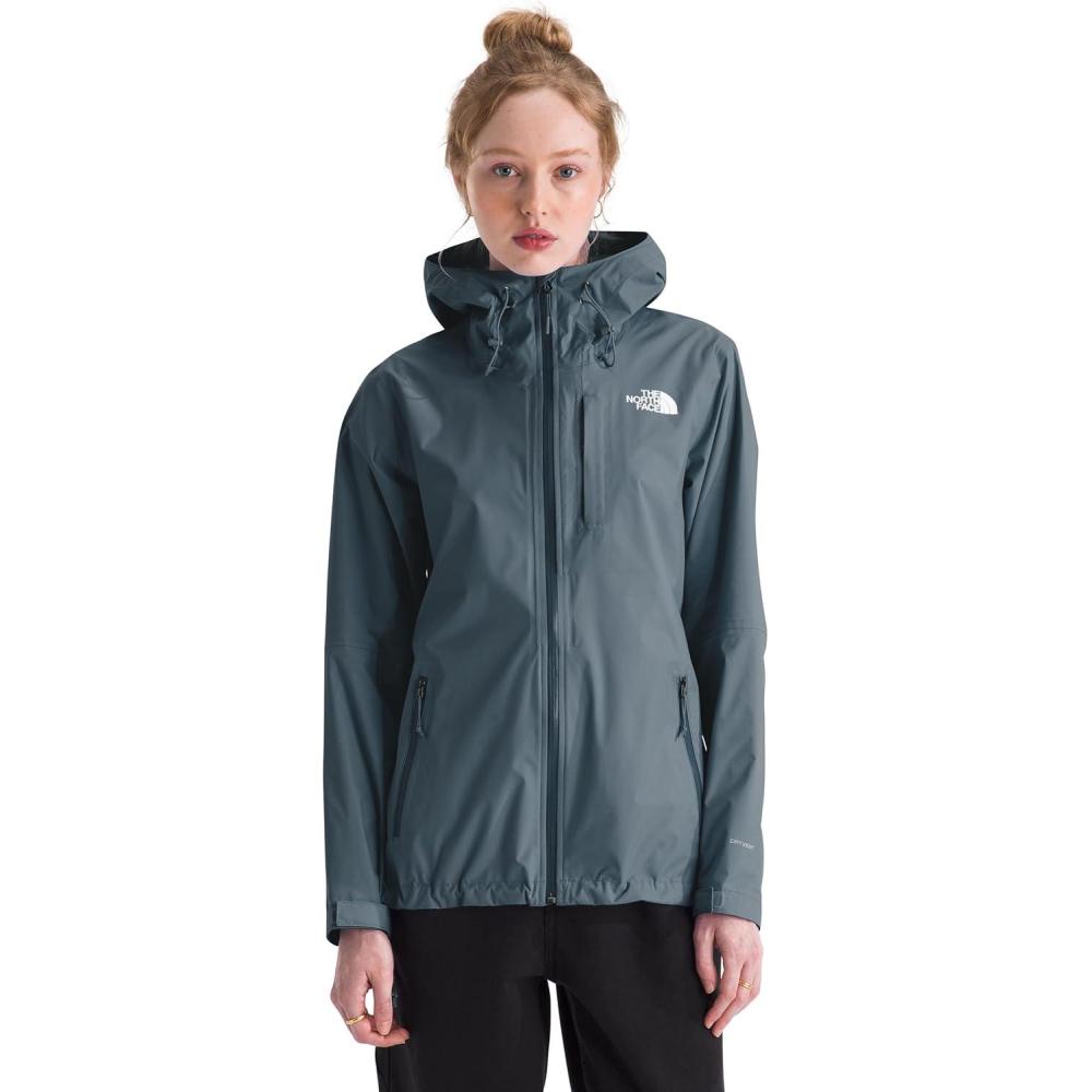 imageTHE NORTH FACE Womens Alta Vista Rain Jacket  3 Piece Hood With Adjustable Cinchcord Waterproof BreathableGranite Grey