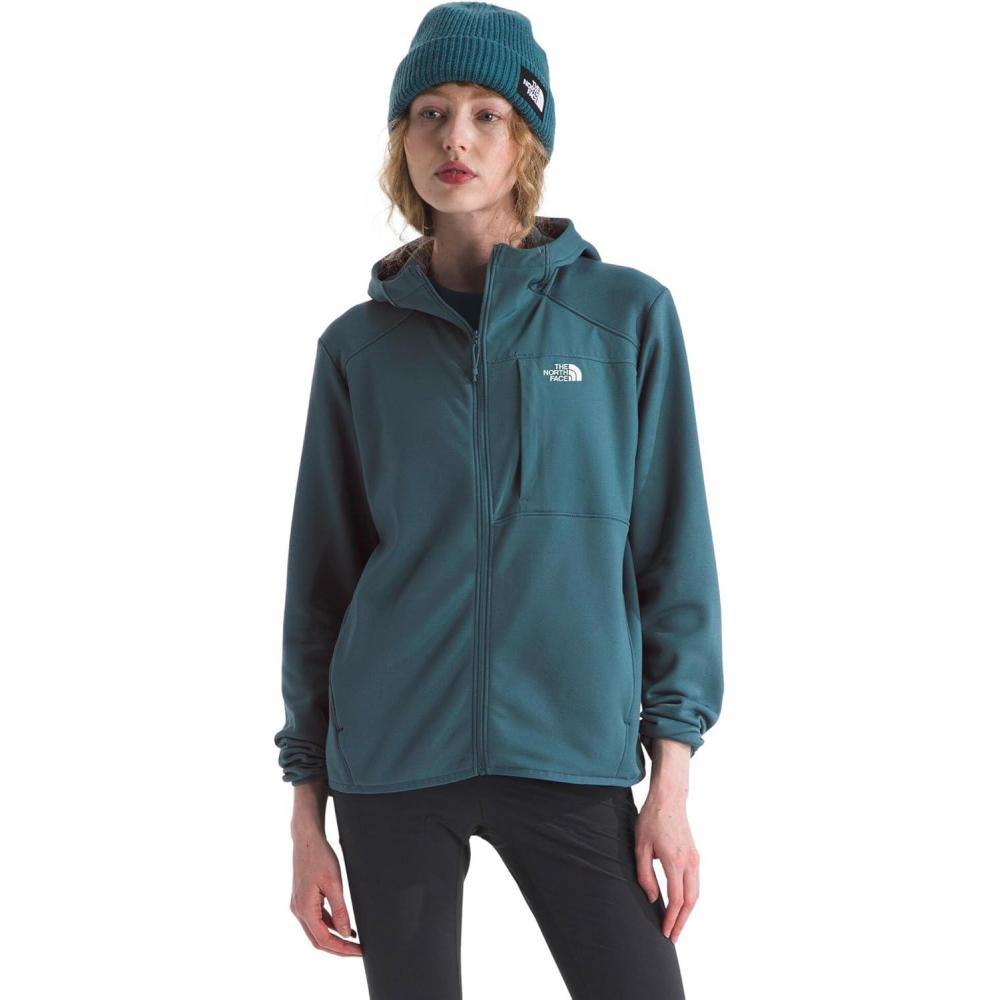 imageTHE NORTH FACE Womens TNF Performance Fleece Full Zip Hoodie Lightweight Hooded Top Elastic Binding amp Zip PocketsSpace