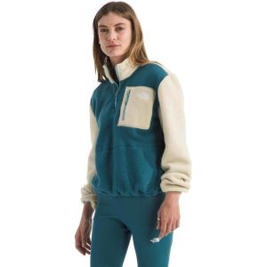 THE NORTH FACE Women’s Yumiori Quarter Zip Jacket | Lightweight Fleece Coat With Embroidered Logo, Secure Zip Chest Pocket(Space/Gravel/Blue Eclipse)
