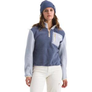 THE NORTH FACE Women’s Yumiori Quarter Zip Jacket | Lightweight Fleece Coat With Embroidered Logo, Secure Zip Chest Pocket(Twilight Galaxy/Blue Flax/Mineral Salt)