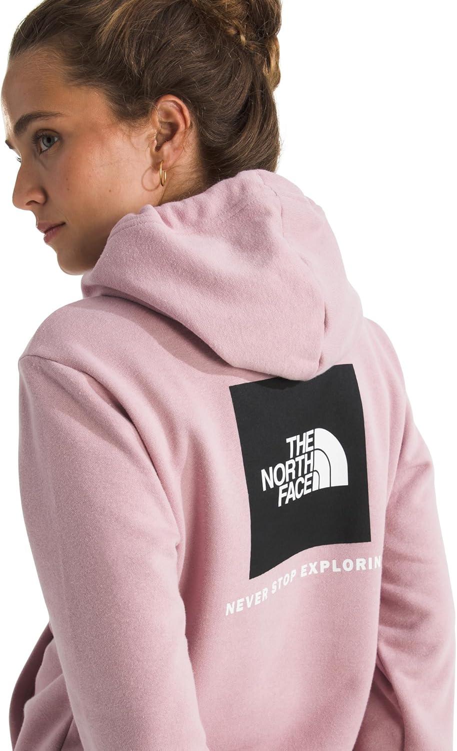 imageTHE NORTH FACE Womens Evolution Box NSE Hoodie 2 Piece Hood With Drawcord Kangaroo Hand PocketMetal Pink