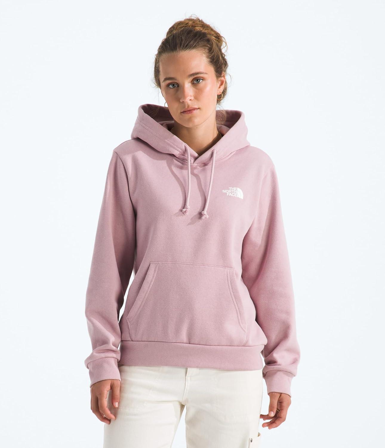 imageTHE NORTH FACE Womens Evolution Box NSE Hoodie 2 Piece Hood With Drawcord Kangaroo Hand PocketMetal Pink