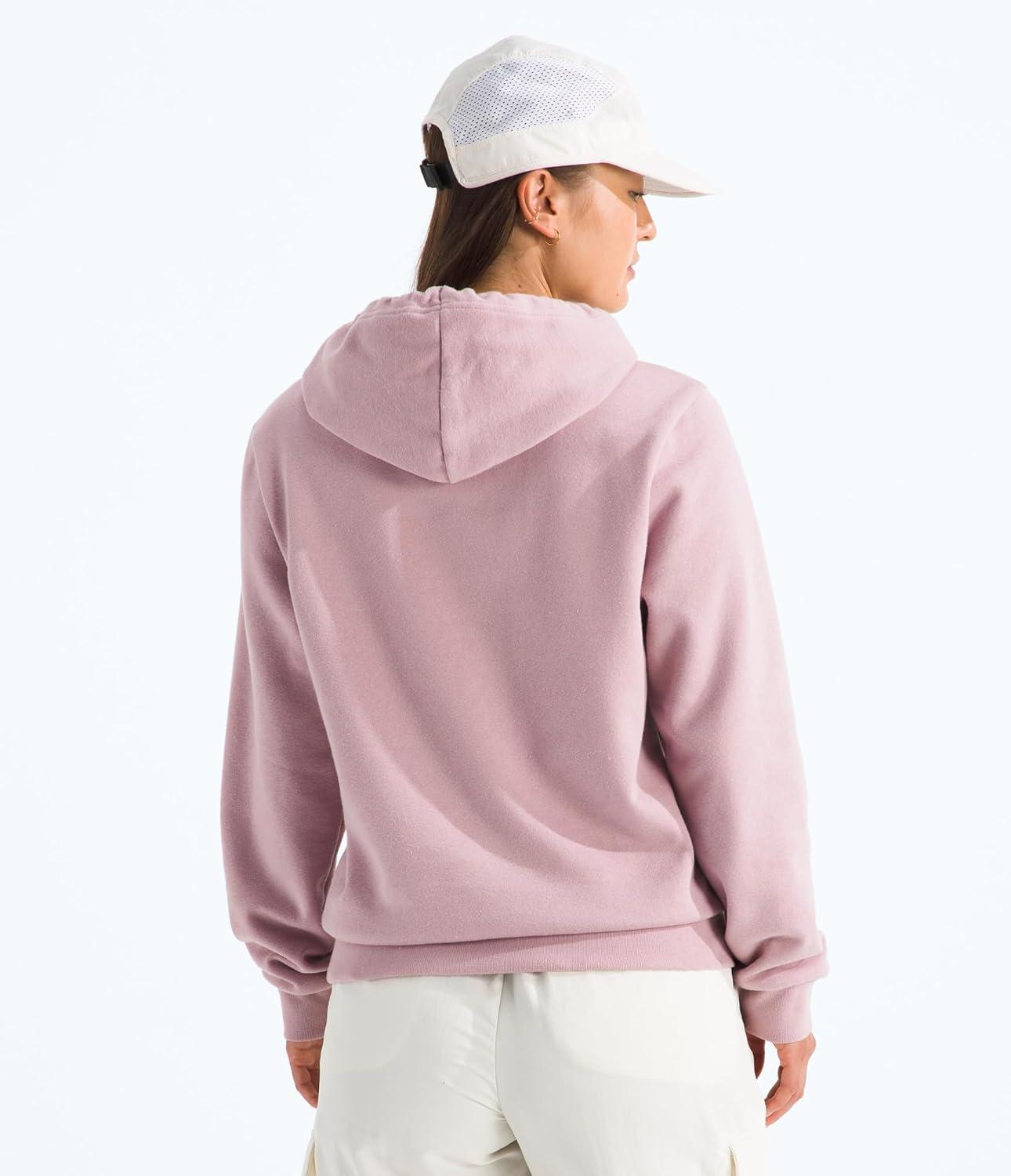imageTHE NORTH FACE Womens Evolution Simple Dome Hoodie 2 Piece Hood With Adjustable Drawcord Kangaroo PocketMetal Pink