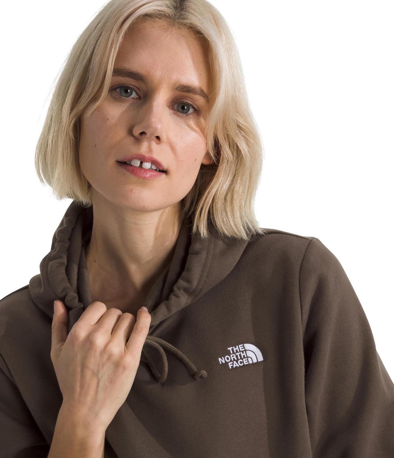 imageTHE NORTH FACE Womens Evolution Simple Dome Hoodie 2 Piece Hood With Adjustable Drawcord Kangaroo PocketSmokey Brown