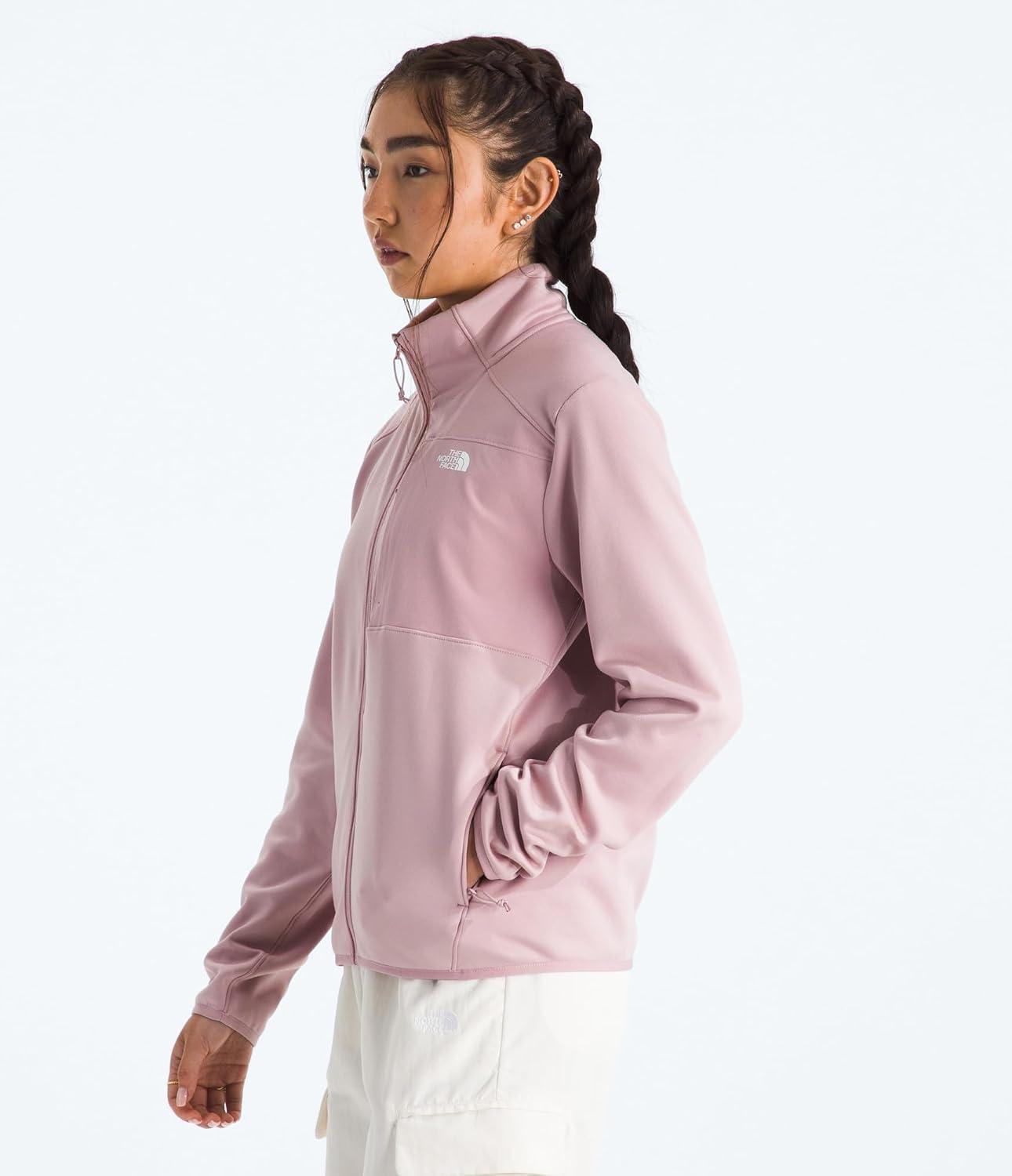 imageTHE NORTH FACE Womens TNF Performance Fleece Full Zip Jacket Lightweight Pullover With Zip PocketsMetal Pink