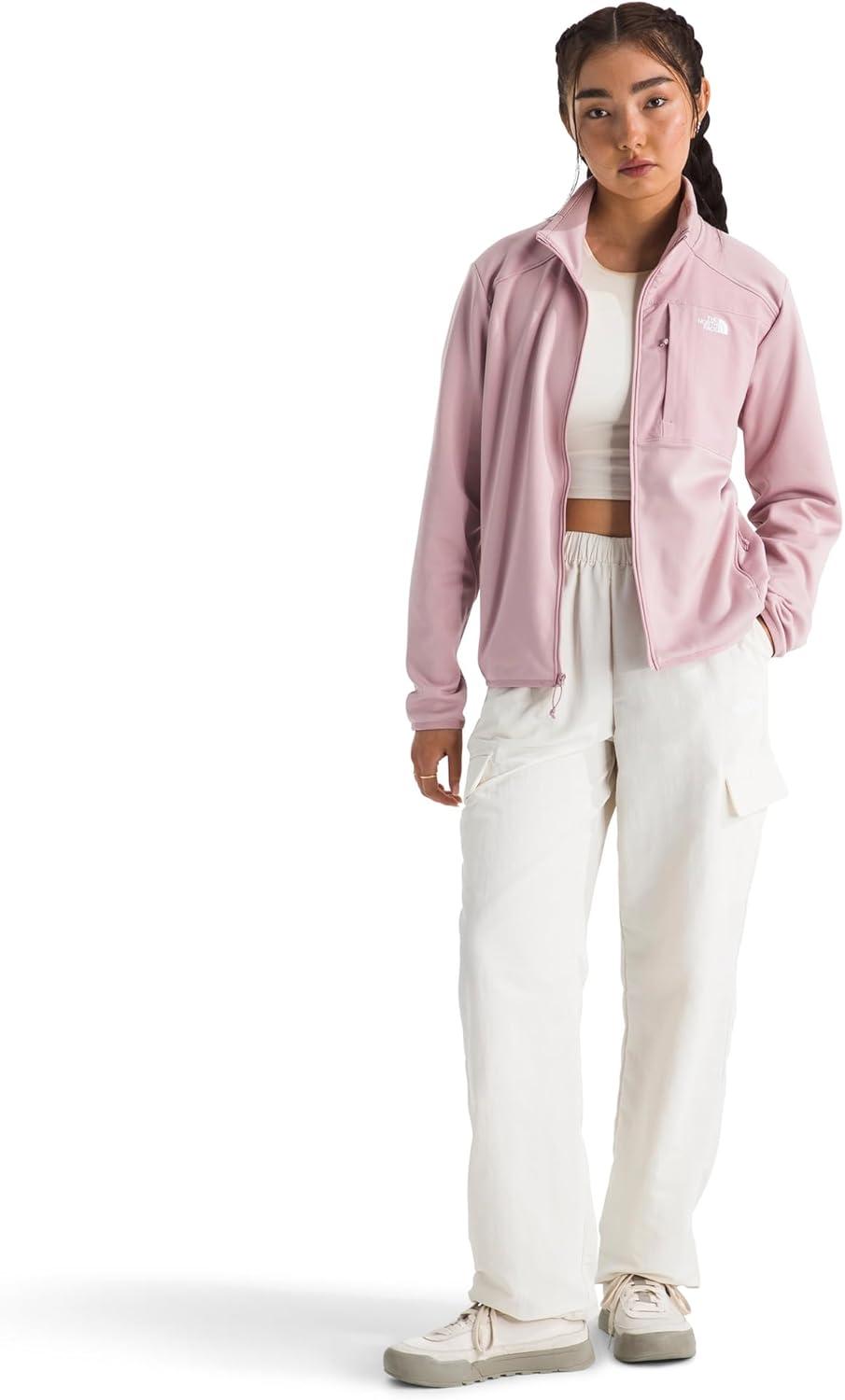 imageTHE NORTH FACE Womens TNF Performance Fleece Full Zip Jacket Lightweight Pullover With Zip PocketsMetal Pink