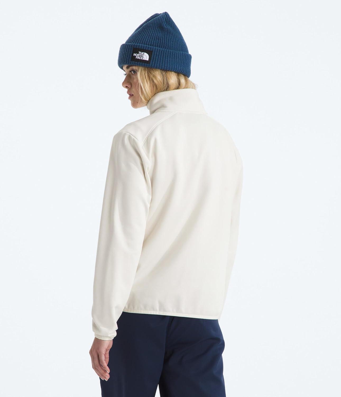 imageTHE NORTH FACE Womens TNF Performance Fleece Full Zip Jacket Lightweight Pullover With Zip PocketsWhite Dune