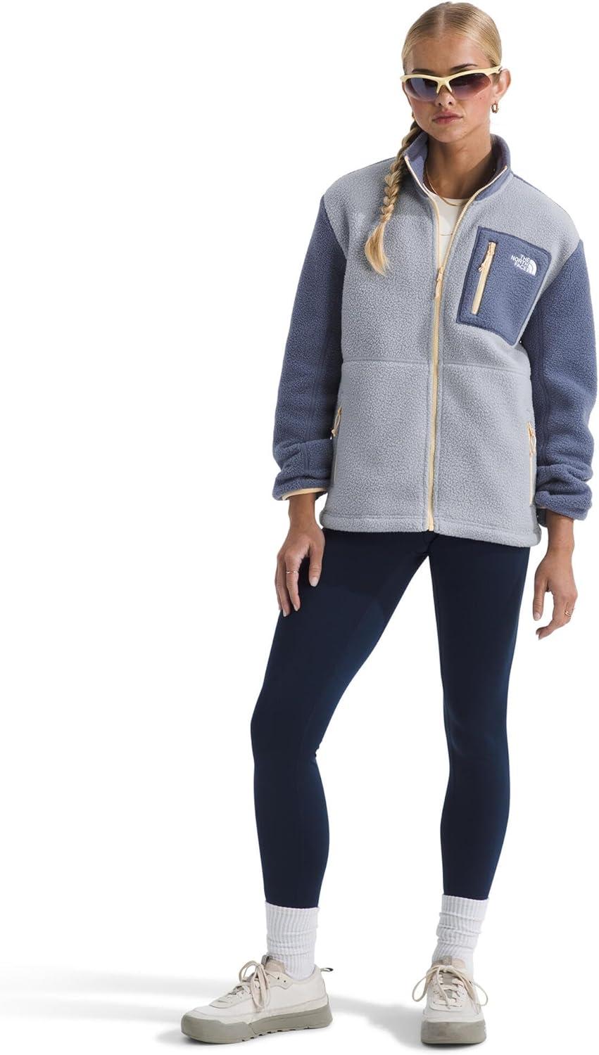 imageTHE NORTH FACE Womens Yumiori Full Zip Jacket Lightweight Fleece Coat With Embroidered Logo Zip PocketsBlue FlaxTwilight GalaxyMineral Salt