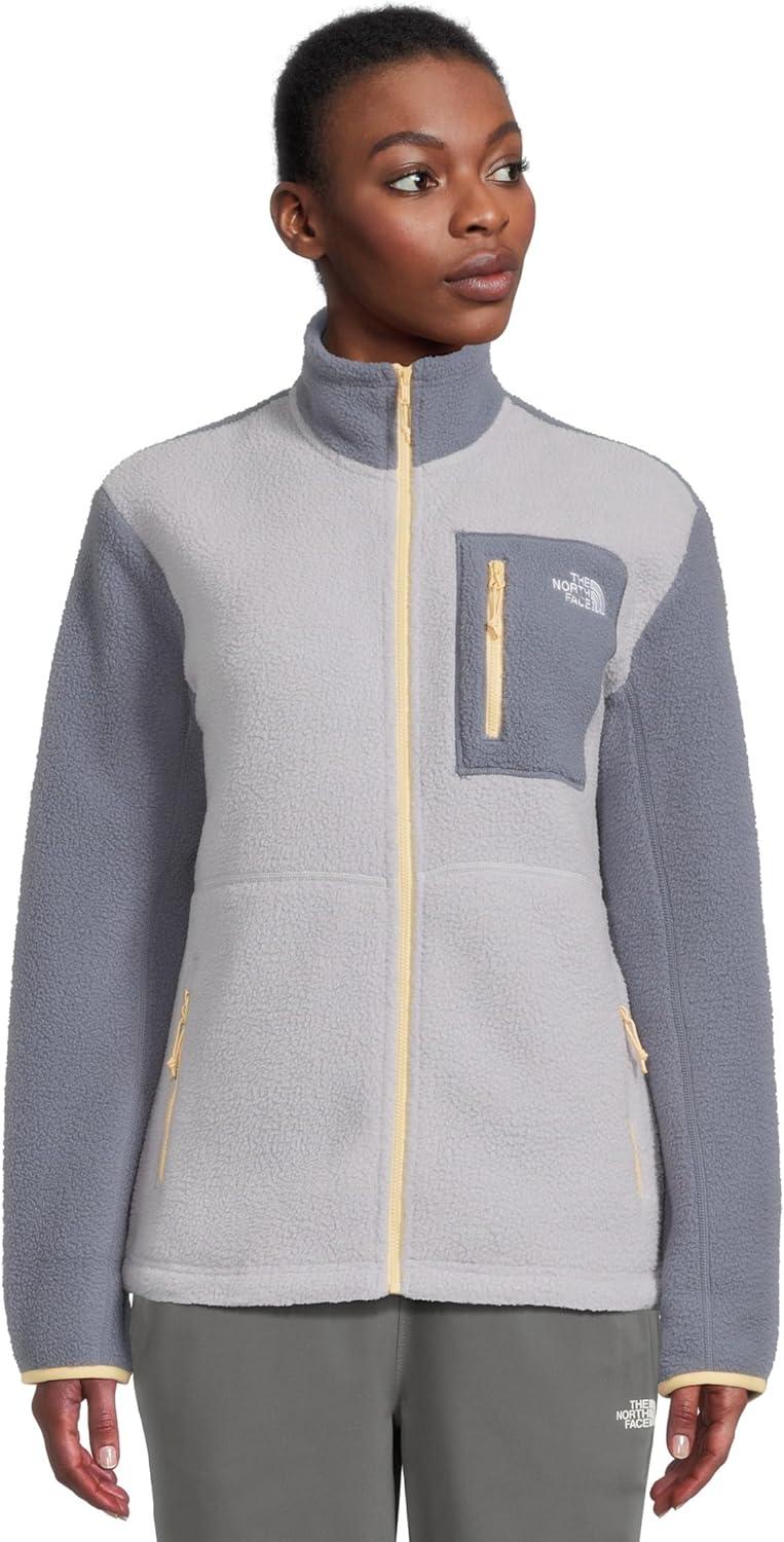 imageTHE NORTH FACE Womens Yumiori Full Zip Jacket Lightweight Fleece Coat With Embroidered Logo Zip PocketsBlue FlaxTwilight GalaxyMineral Salt