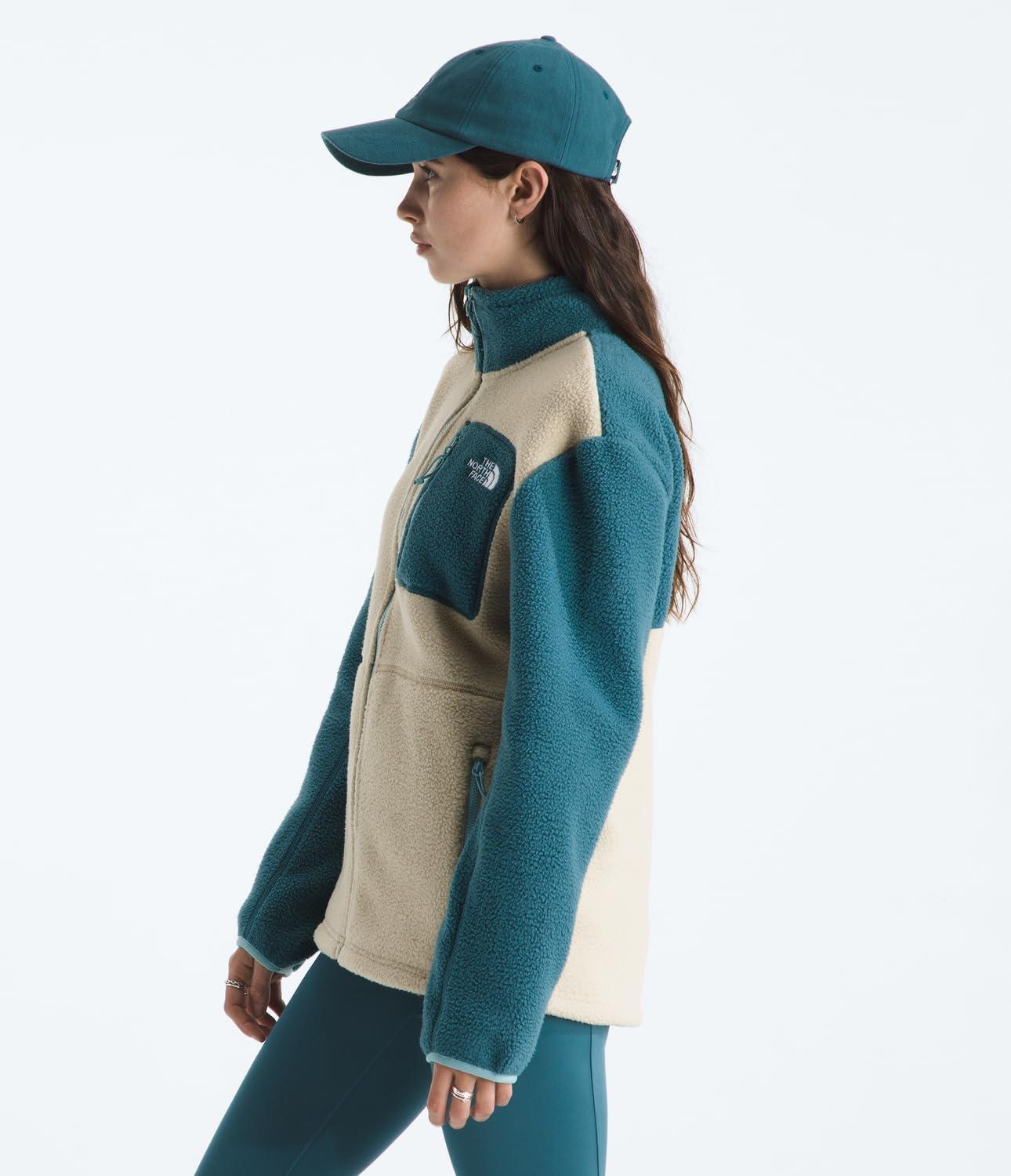 imageTHE NORTH FACE Womens Yumiori Full Zip Jacket Lightweight Fleece Coat With Embroidered Logo Zip PocketsGravelSpaceBlue Eclipse