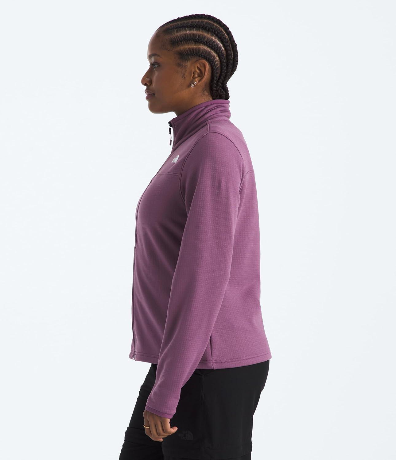 imageThe North Face Womens Cedar Trail Grid Fleece Jacket Soft Fleece Zip Up Jacket Secure Zip Pockets Stretch FabricChroma Purple