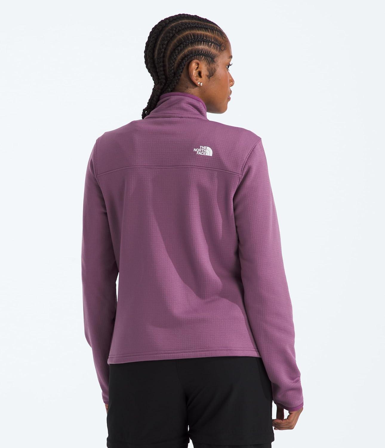 imageThe North Face Womens Cedar Trail Grid Fleece Jacket Soft Fleece Zip Up Jacket Secure Zip Pockets Stretch FabricChroma Purple