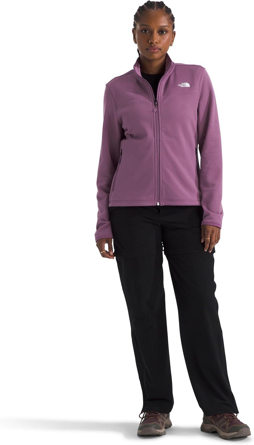 imageThe North Face Womens Cedar Trail Grid Fleece Jacket Soft Fleece Zip Up Jacket Secure Zip Pockets Stretch FabricChroma Purple