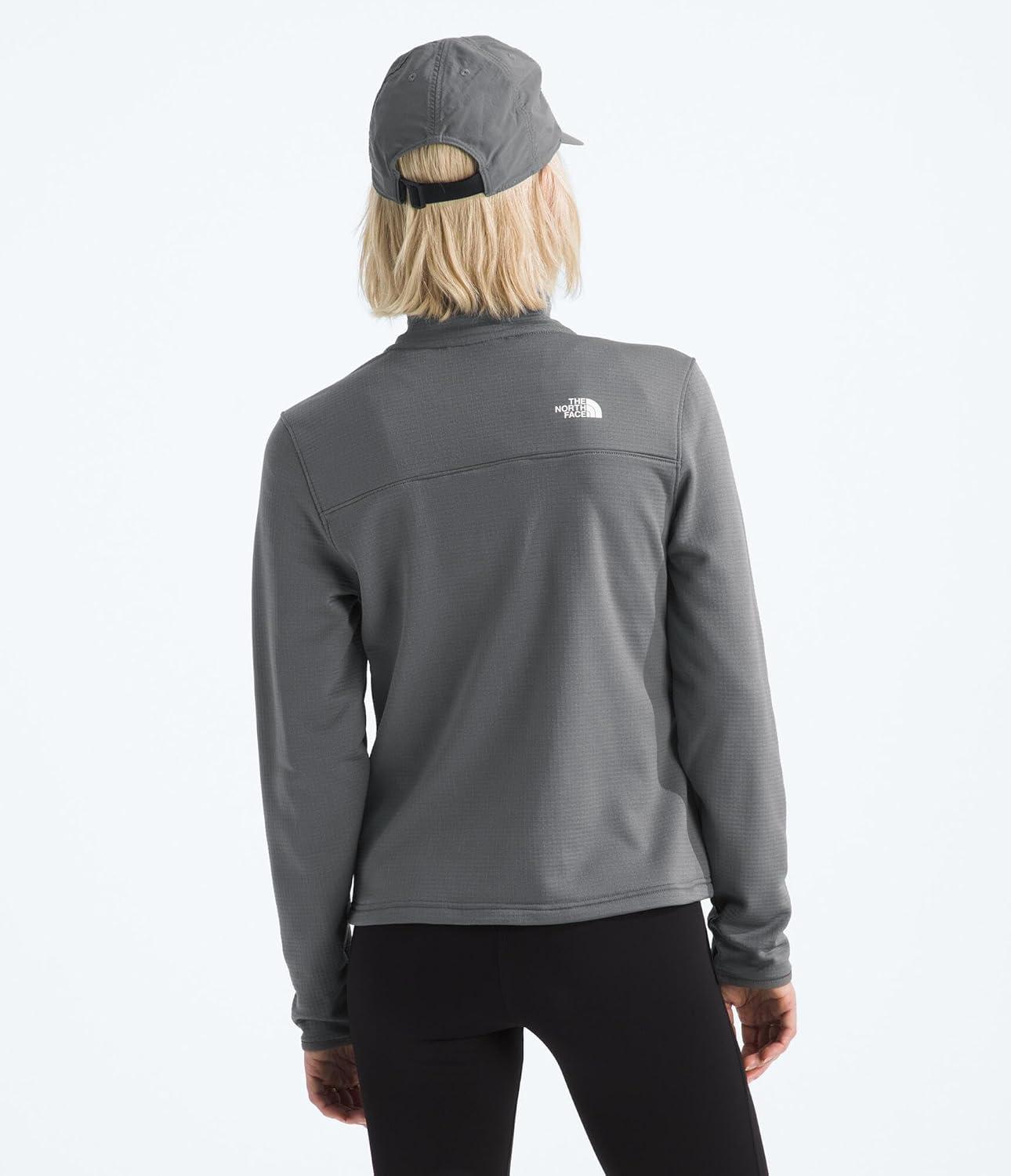 imageThe North Face Womens Cedar Trail Grid Fleece Jacket Soft Fleece Zip Up Jacket Secure Zip Pockets Stretch FabricSmoked Pearl