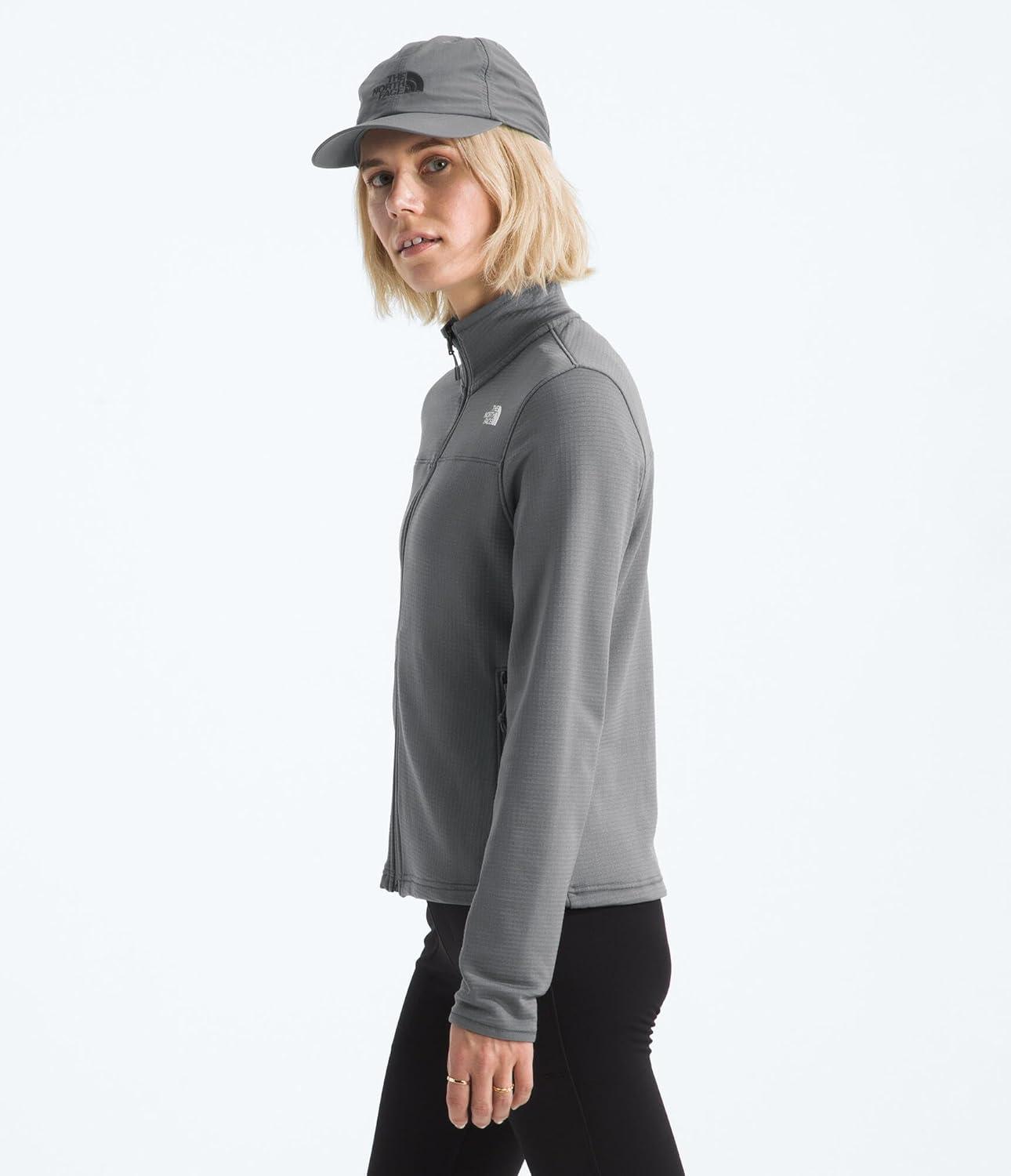imageThe North Face Womens Cedar Trail Grid Fleece Jacket Soft Fleece Zip Up Jacket Secure Zip Pockets Stretch FabricSmoked Pearl