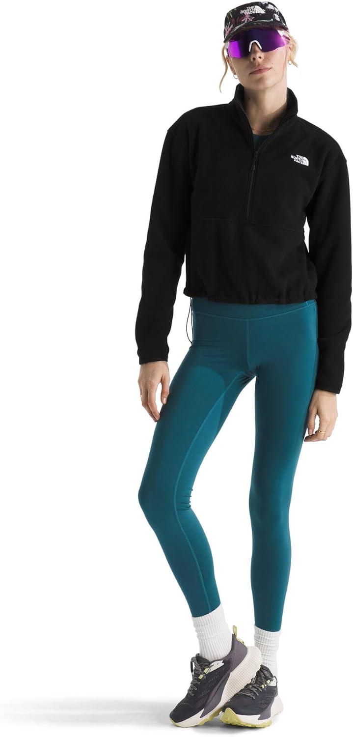 imageThe North Face Womens Glacier Fleece Half Zip Short Jacket 12 Zip Pullover Jacket Zip Pockets Stretch FabricTnf Black