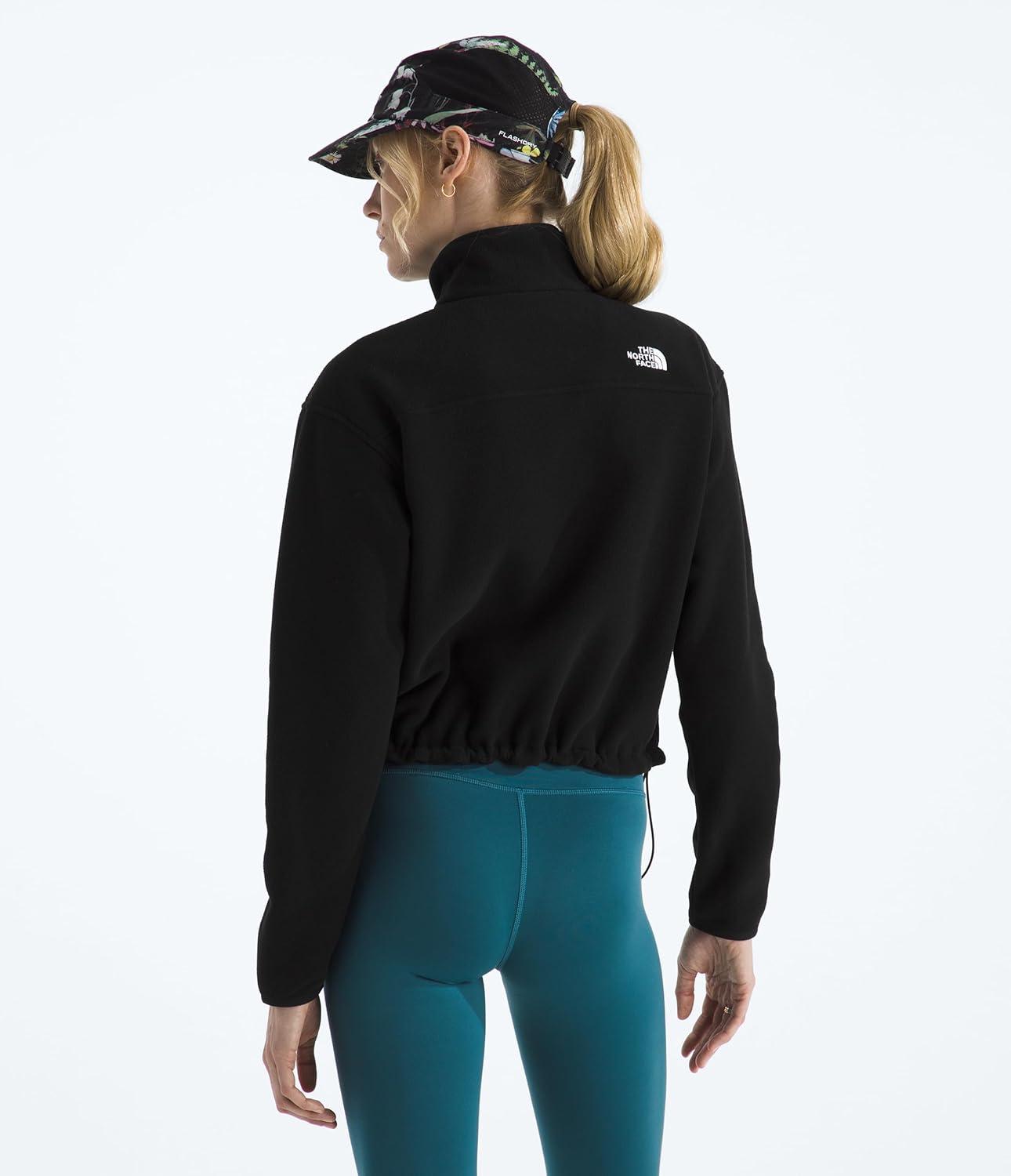 imageThe North Face Womens Glacier Fleece Half Zip Short Jacket 12 Zip Pullover Jacket Zip Pockets Stretch FabricTnf Black