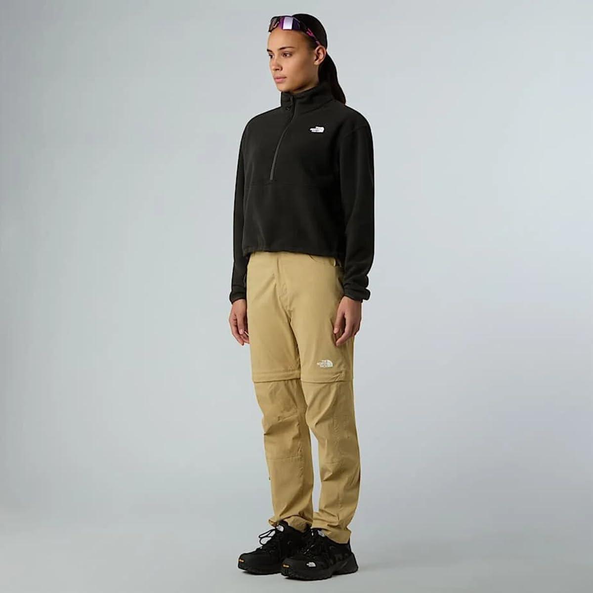 imageThe North Face Womens Glacier Fleece Half Zip Short Jacket 12 Zip Pullover Jacket Zip Pockets Stretch FabricTnf Black