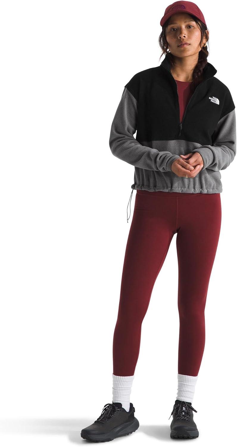 imageThe North Face Womens Glacier Fleece Half Zip Short Jacket 12 Zip Pullover Jacket Zip Pockets Stretch FabricTnf Mid Grey HeatherTnf Black