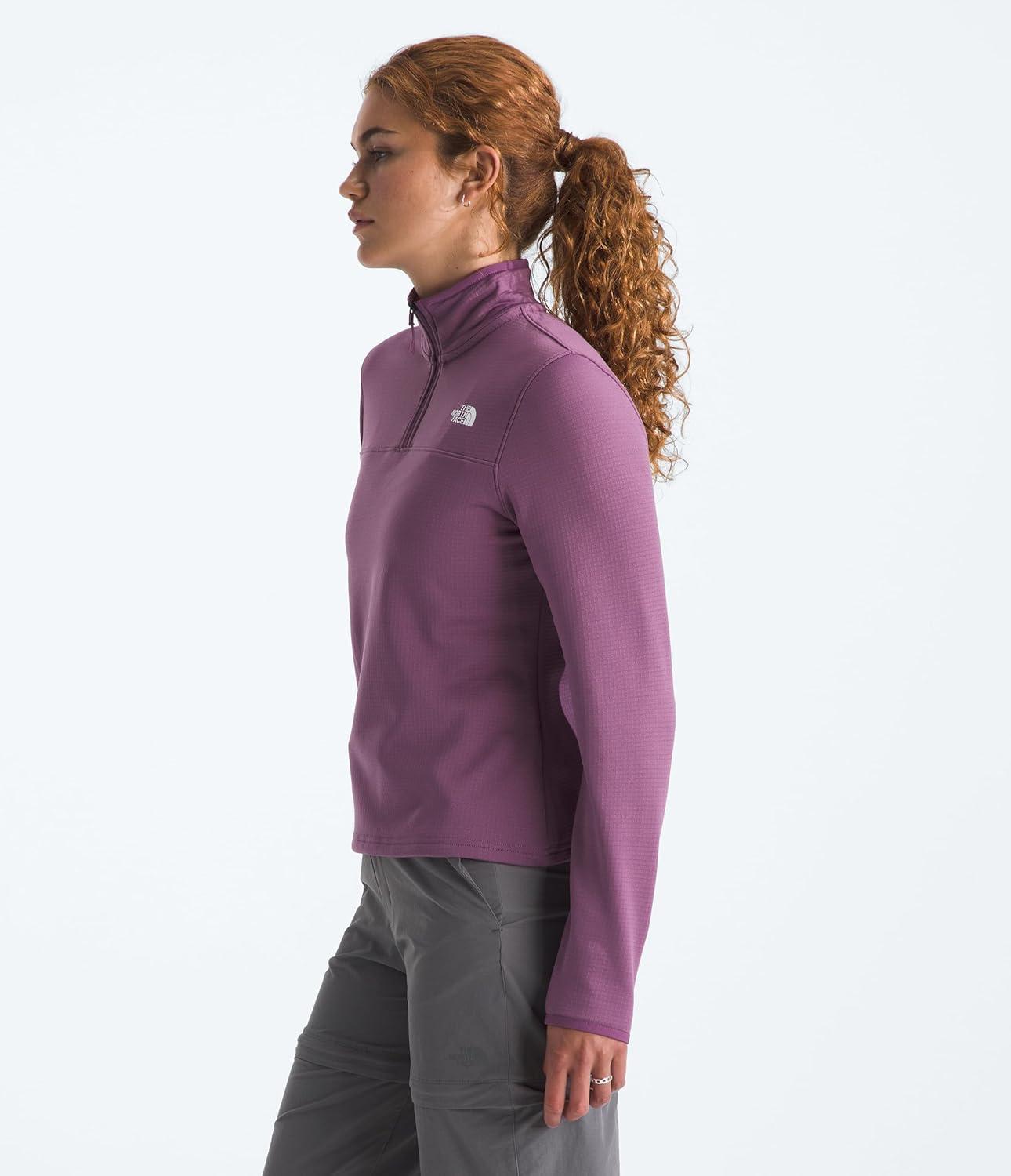 imageThe North Face womens Cedar Trail Grid Fleece Quarter Zip Jacket Cold Weather Top With Durable Reinforced BindingsChroma Purple