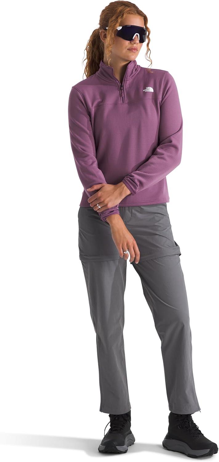 imageThe North Face womens Cedar Trail Grid Fleece Quarter Zip Jacket Cold Weather Top With Durable Reinforced BindingsChroma Purple