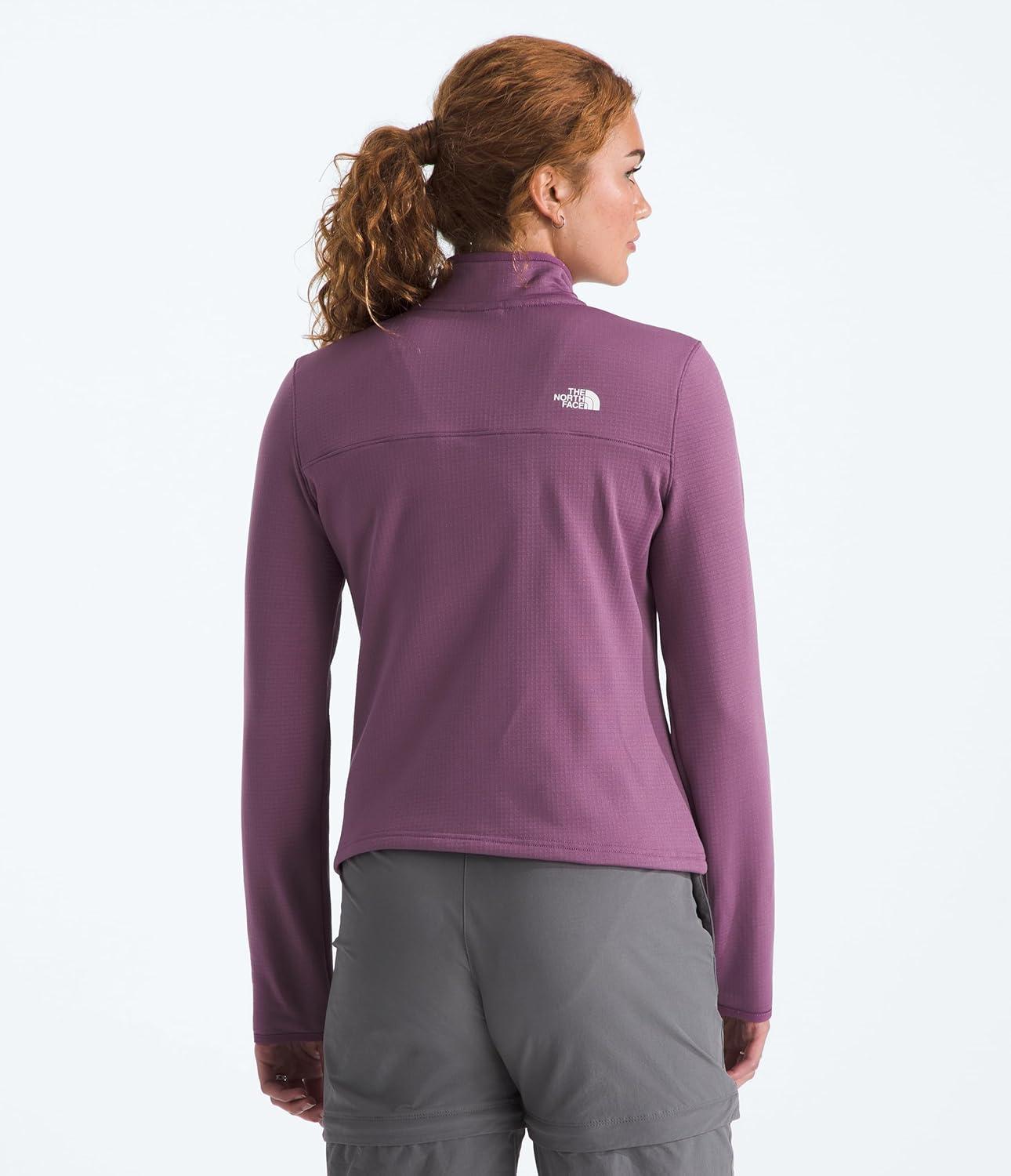 imageThe North Face womens Cedar Trail Grid Fleece Quarter Zip Jacket Cold Weather Top With Durable Reinforced BindingsChroma Purple