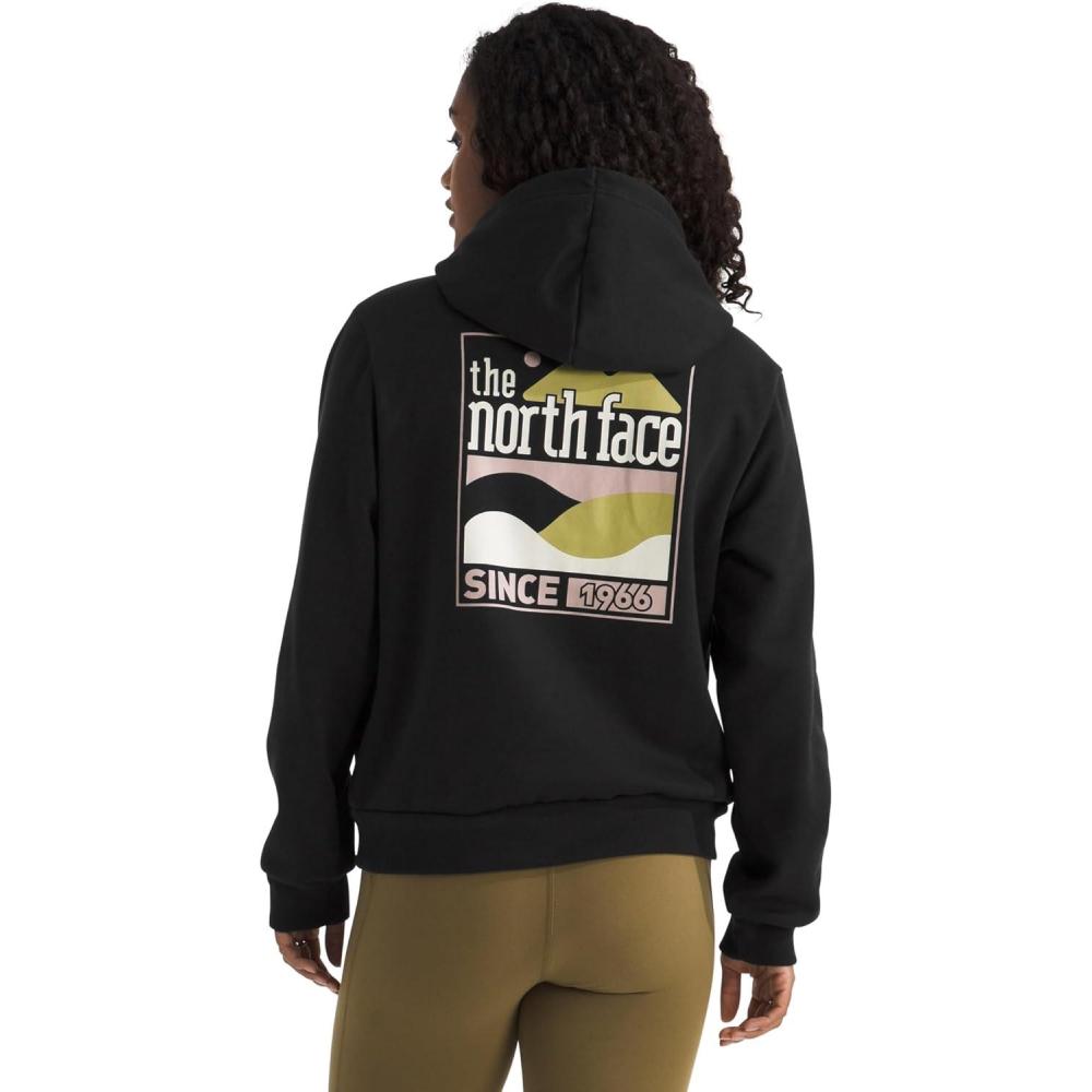 imageThe North Face Womens Exploring Since 66 Hoodie Casual Pullover Sweatshirt Bold Graphics Kangaroo PocketTnf Black