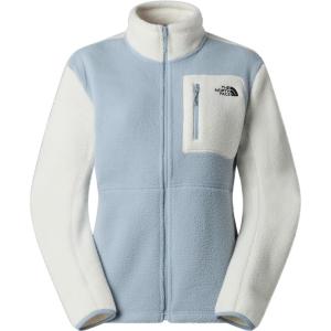 THE NORTH FACE Women’s Yumiori Full Zip Jacket | Lightweight Fleece Coat With Embroidered Logo, Zip Pockets(Frost Grey/White Dune/Frost Grey)