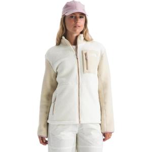 THE NORTH FACE Women’s Yumiori Full Zip Jacket | Lightweight Fleece Coat With Embroidered Logo, Zip Pockets(White Dune/Desert Stone/Metal Pink)
