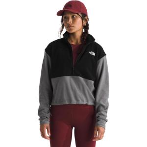 The North Face Women’s Glacier Fleece Half Zip Short Jacket – 1/2 Zip Pullover Jacket, Zip Pockets, Stretch Fabric(Tnf Mid Grey Heather/Tnf Black)