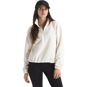 The North Face Women’s Glacier Fleece Half Zip Short Jacket – 1/2 Zip Pullover Jacket, Zip Pockets, Stretch Fabric(White Dune)