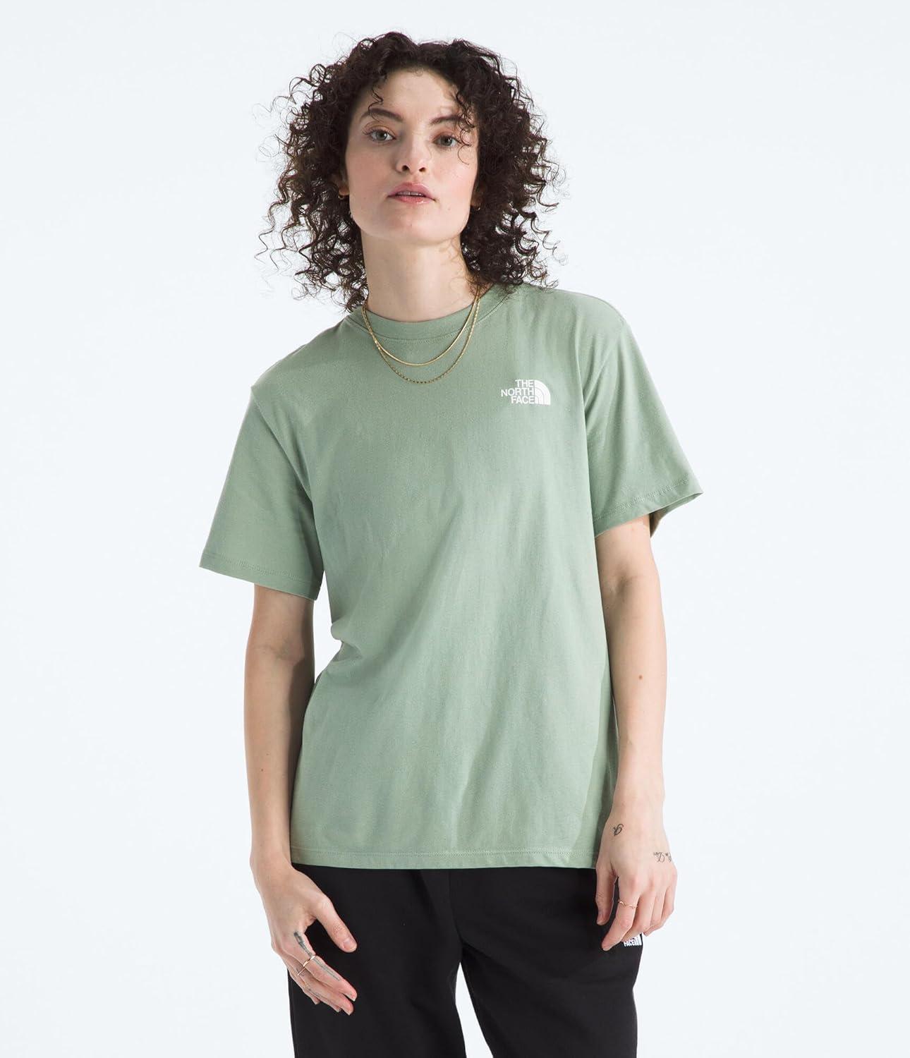 imageTHE NORTH FACE Womens Evolution Box NSE Shortsleeve Tee Regular Fit Cotton Tshirt With Logo GraphicsSlate Moss