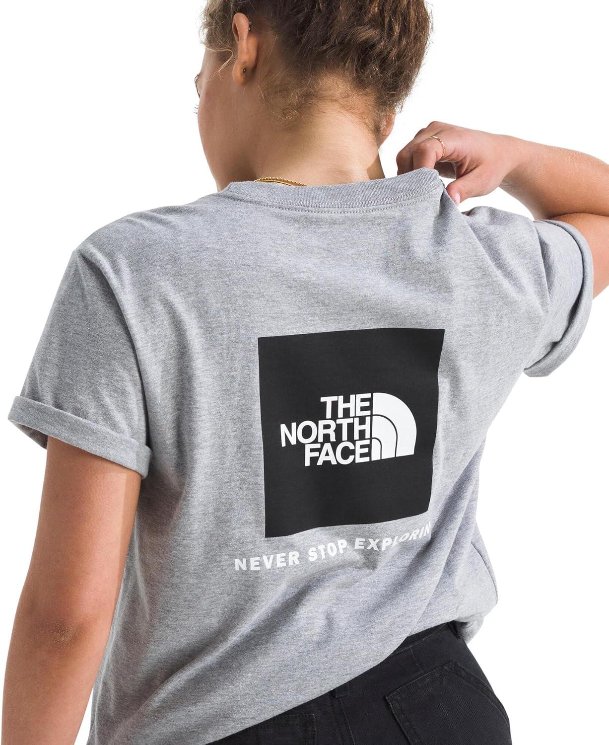 imageTHE NORTH FACE Womens Evolution Box NSE Shortsleeve Tee Regular Fit Cotton Tshirt With Logo GraphicsTnf Pale Grey Heather