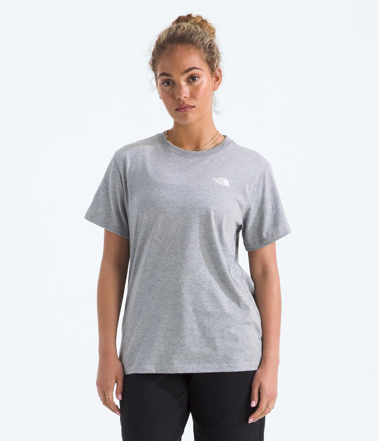 imageTHE NORTH FACE Womens Evolution Box NSE Shortsleeve Tee Regular Fit Cotton Tshirt With Logo GraphicsTnf Pale Grey Heather