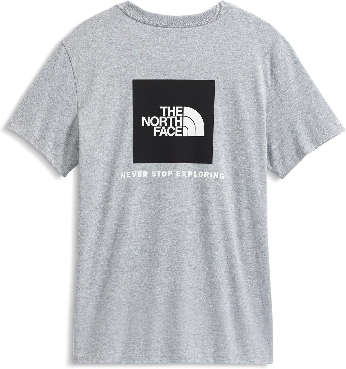 imageTHE NORTH FACE Womens Evolution Box NSE Shortsleeve Tee Regular Fit Cotton Tshirt With Logo GraphicsTnf Pale Grey Heather
