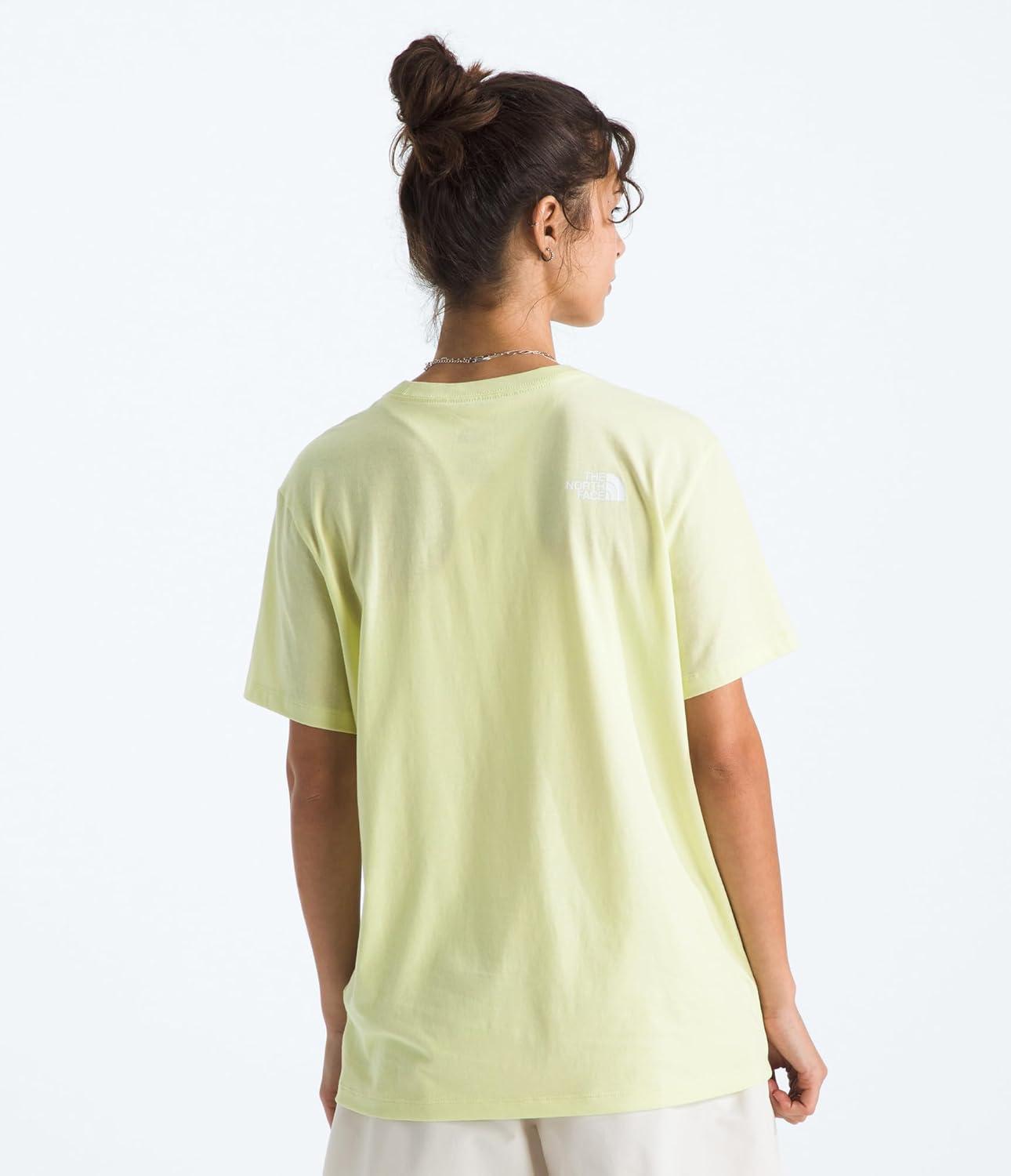 imageTHE NORTH FACE Womens Evolution Short Sleeve Half Dome Tee Everyday Cotton Shirt With a Logo GraphicLemon Mist