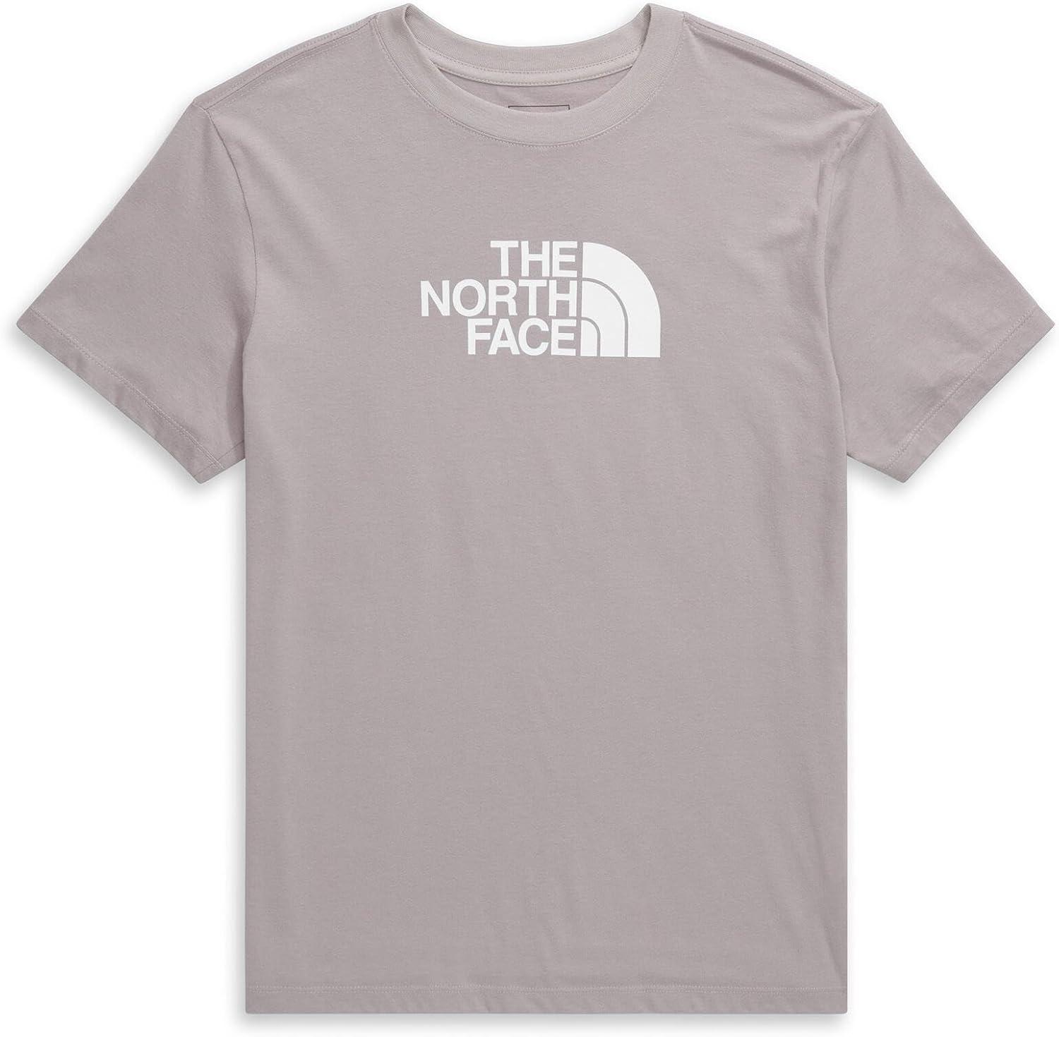 imageTHE NORTH FACE Womens Evolution Short Sleeve Half Dome Tee Everyday Cotton Shirt With a Logo GraphicMoonstone GreyTnf White