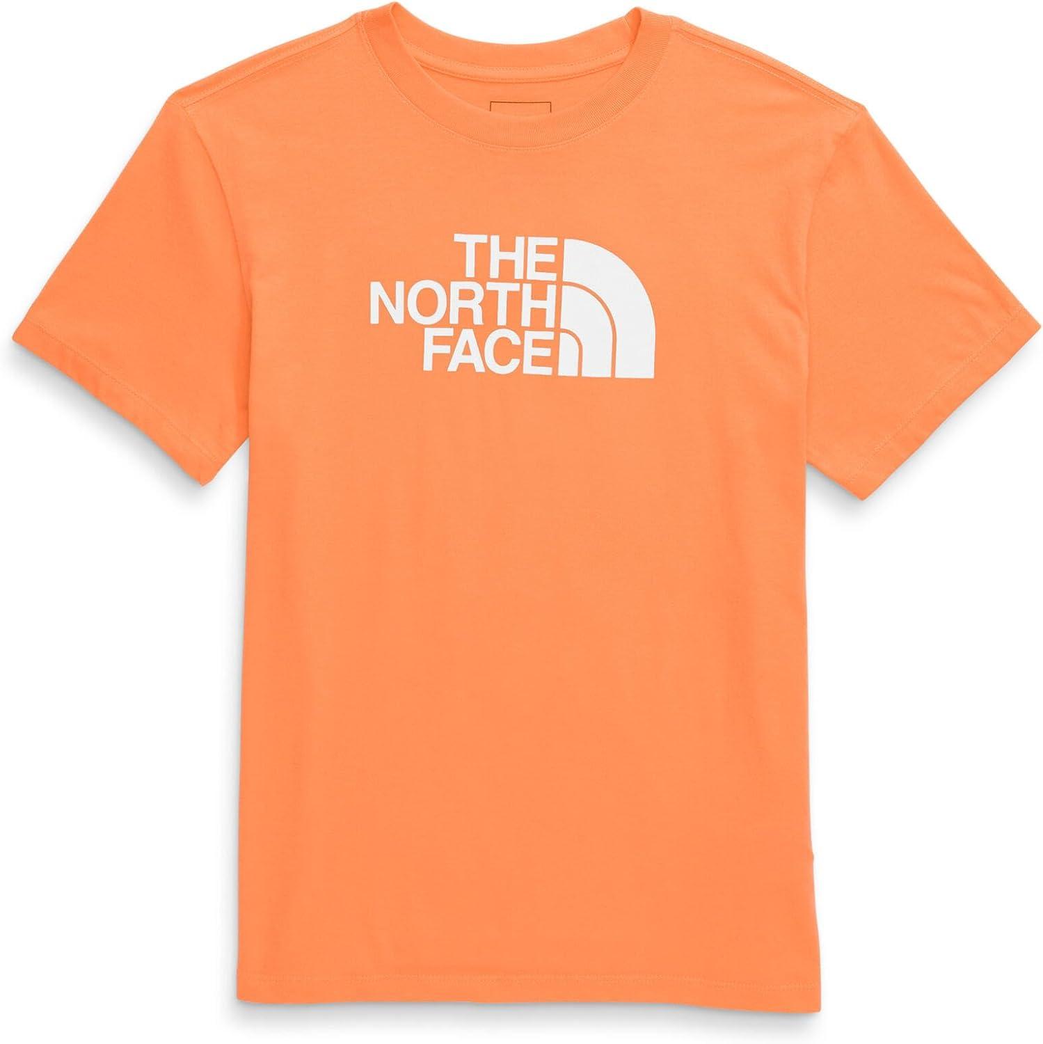 imageTHE NORTH FACE Womens Evolution Short Sleeve Half Dome Tee Everyday Cotton Shirt With a Logo GraphicPapayaTnf White