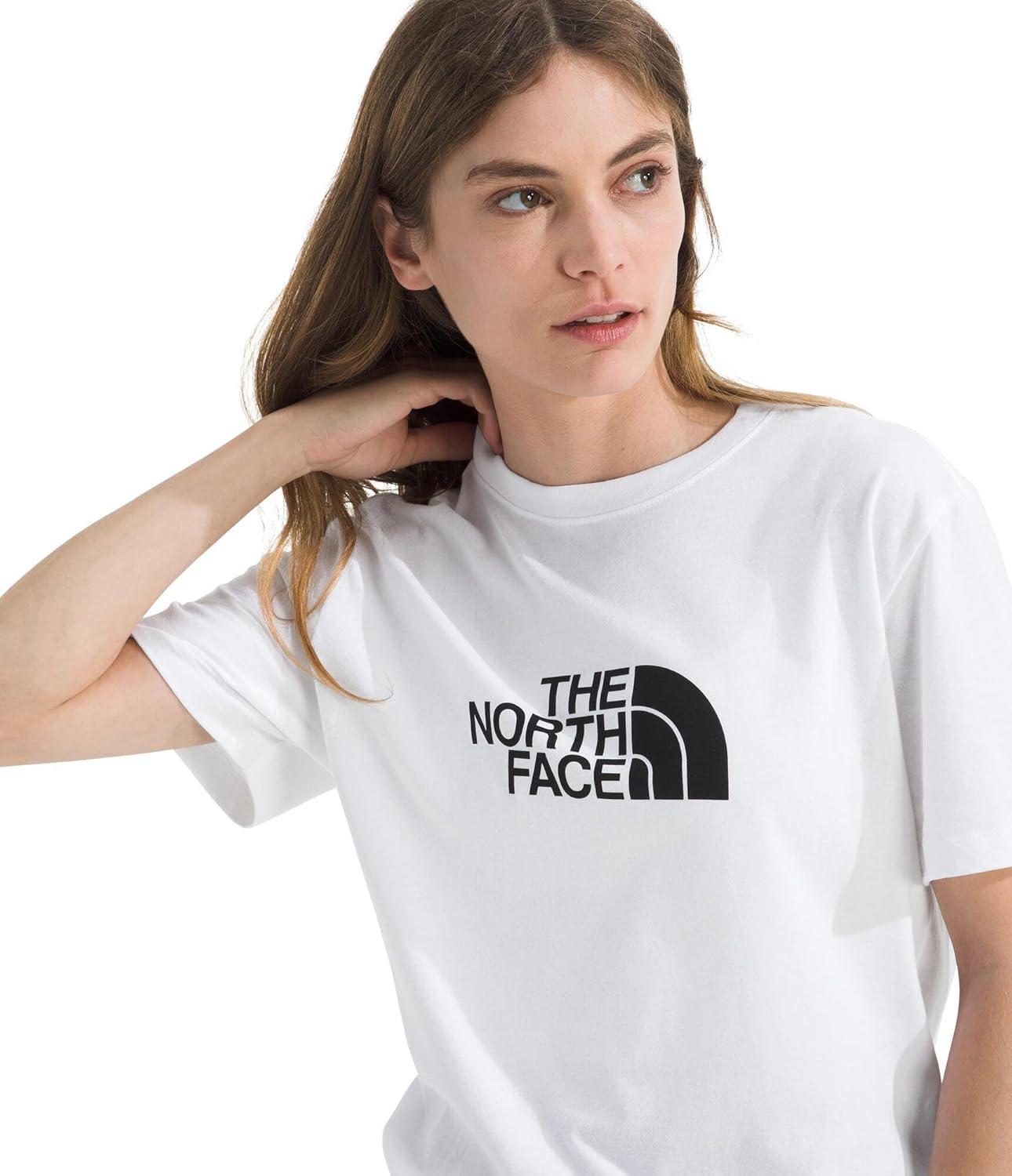 imageTHE NORTH FACE Womens Evolution Short Sleeve Half Dome Tee Everyday Cotton Shirt With a Logo GraphicTnf WhiteTnf Black