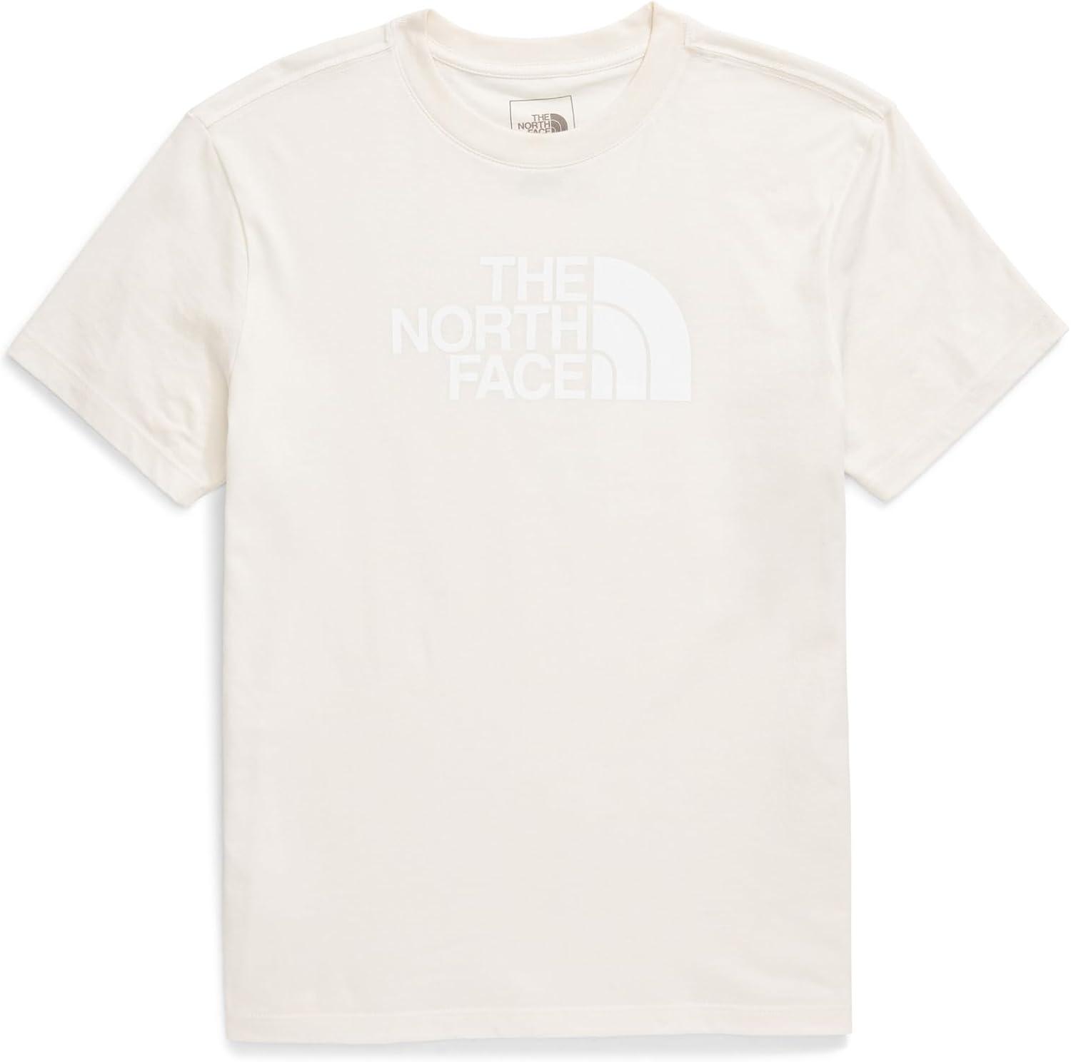 imageTHE NORTH FACE Womens Evolution Short Sleeve Half Dome Tee Everyday Cotton Shirt With a Logo GraphicWhite DuneTnf White