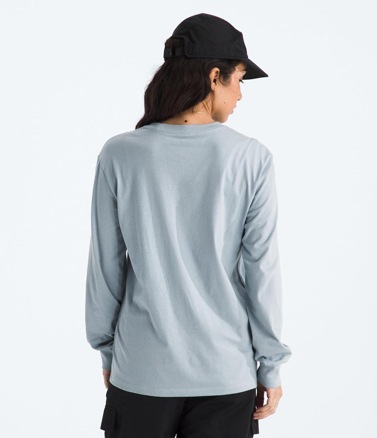 imageThe North Face Womens Evolution Simple Dome LongSleeve Tee Classic Logo Graphic Tee Soft Cotton FabricFrost Grey