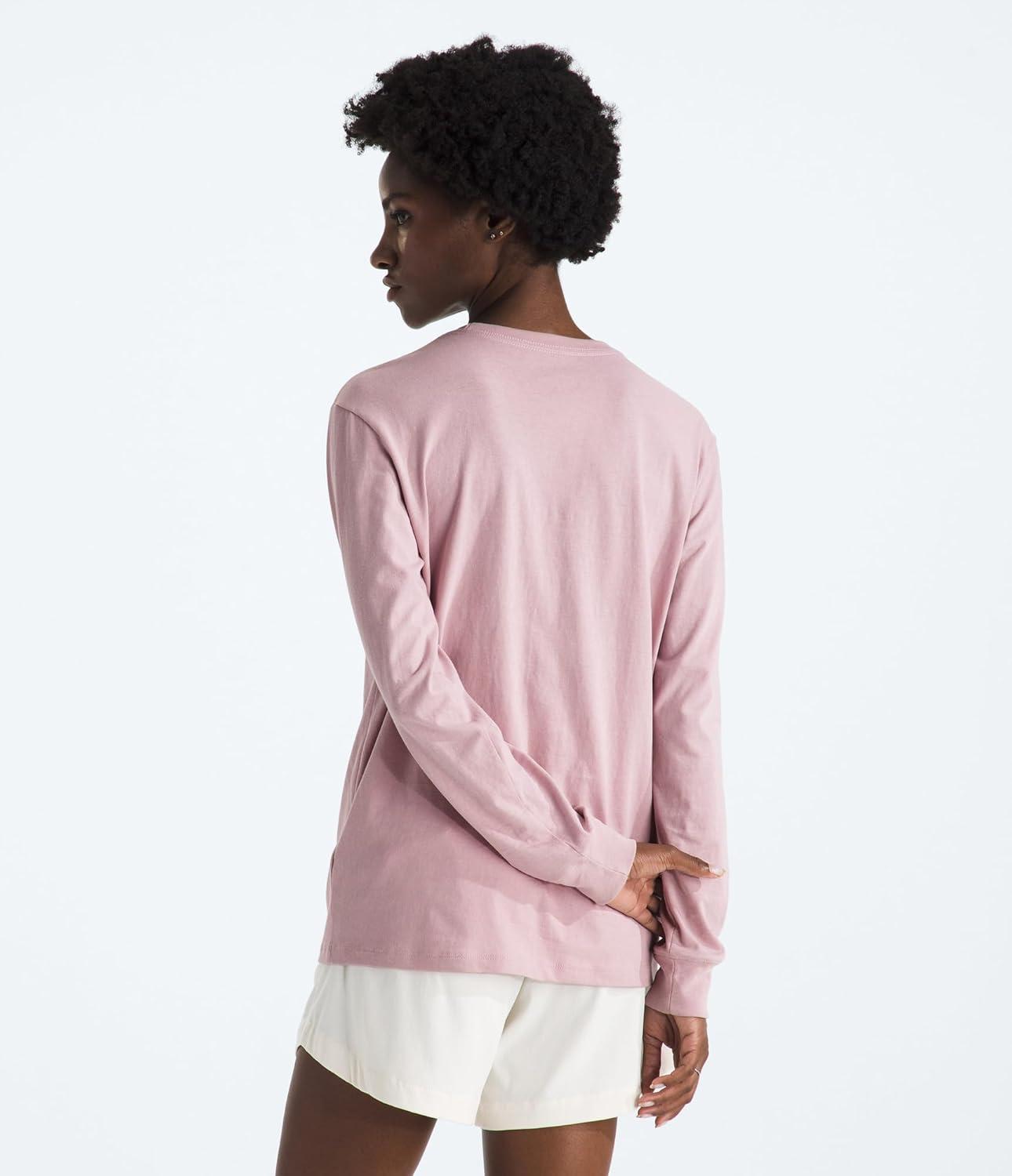 imageThe North Face Womens Evolution Simple Dome LongSleeve Tee Classic Logo Graphic Tee Soft Cotton FabricMetal Pink