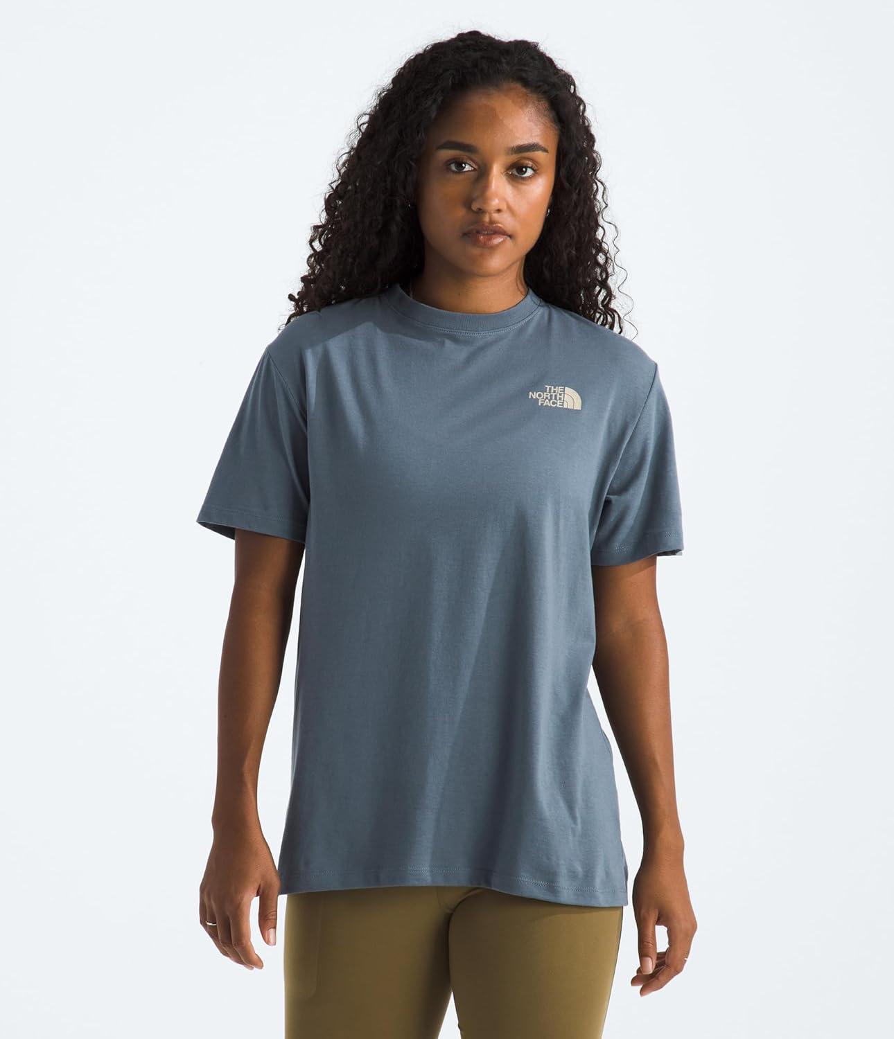 imageThe North Face Womens Exploring Since 66 Relaxed Short Sleeve Tee Casual Graphic TShirt Regular Fit Cotton FabricGranite Grey