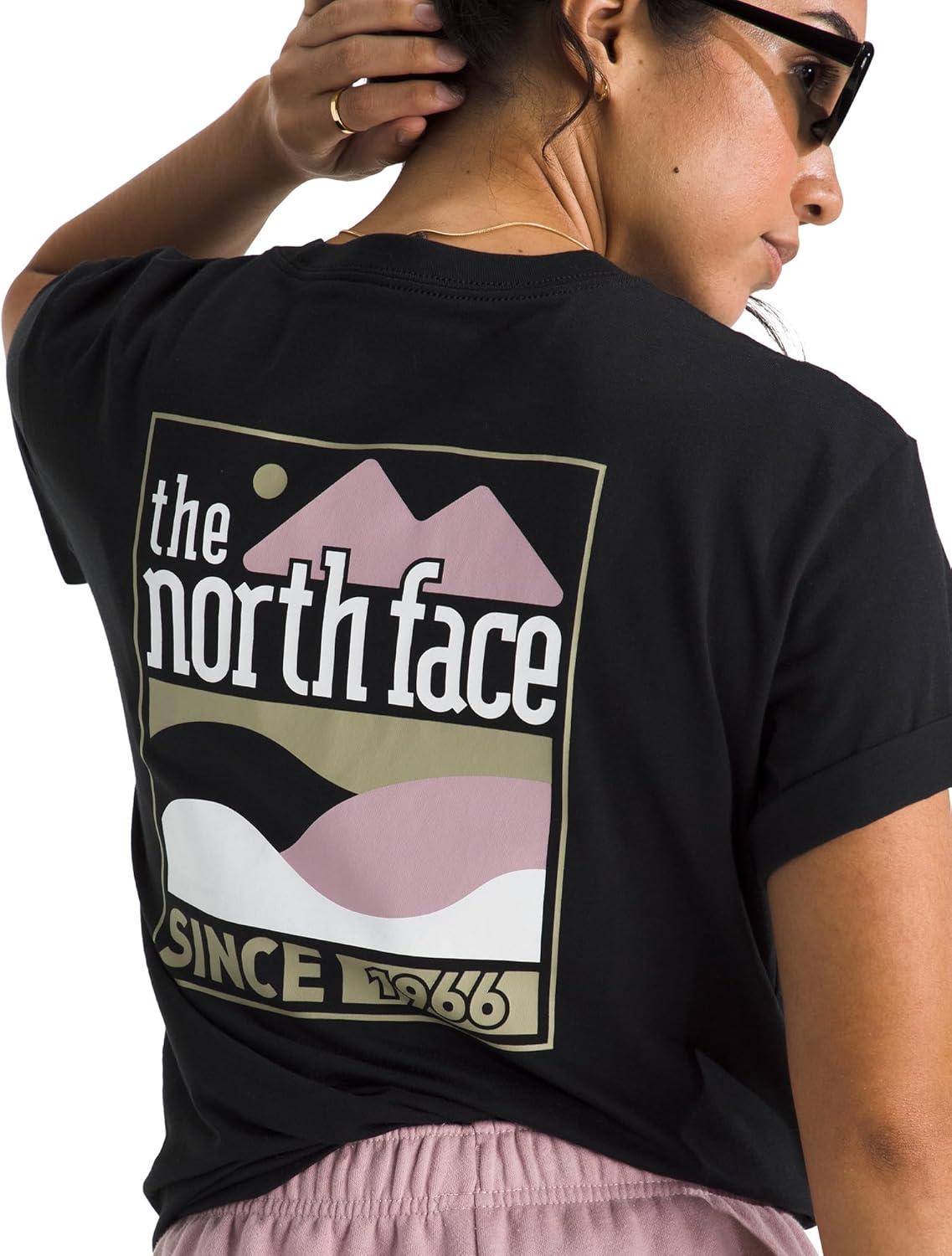 imageThe North Face Womens Exploring Since 66 Relaxed Short Sleeve Tee Casual Graphic TShirt Regular Fit Cotton FabricTnf Black
