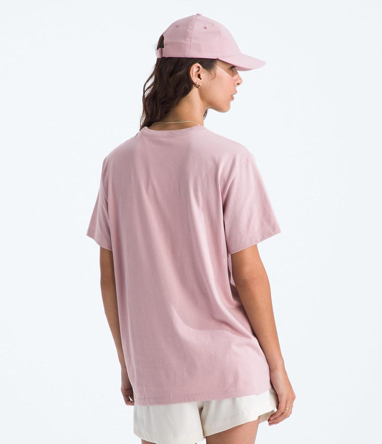 imageThe North Face Womens Home Relaxed Short Sleeve Tee Casual Graphic TShirt Regular Fit Soft Cotton FabricMetal Pink