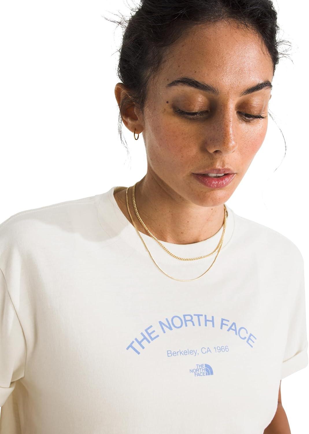 imageThe North Face Womens Home Relaxed Short Sleeve Tee Casual Graphic TShirt Regular Fit Soft Cotton FabricWhite Dune