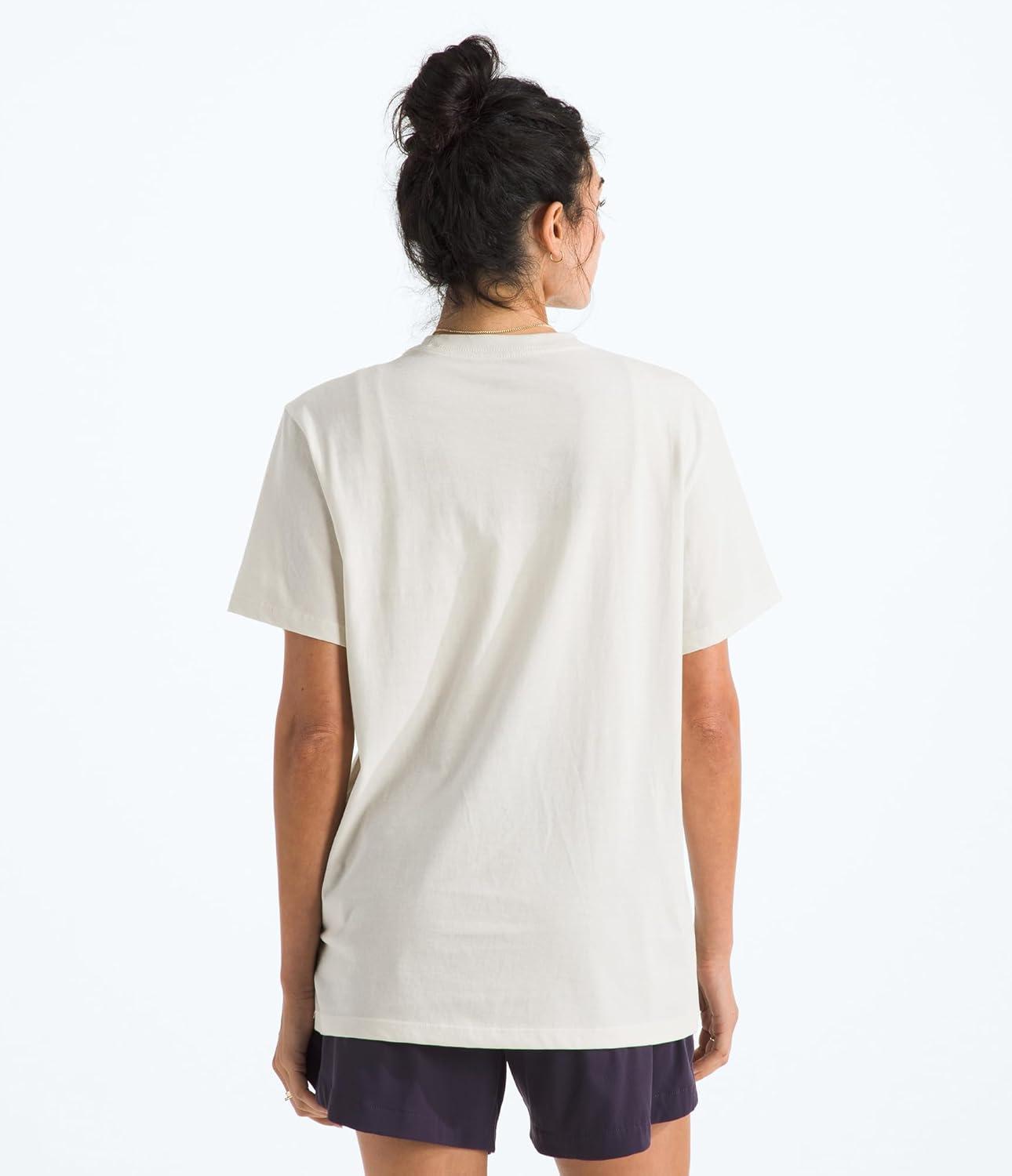 imageThe North Face Womens Home Relaxed Short Sleeve Tee Casual Graphic TShirt Regular Fit Soft Cotton FabricWhite Dune