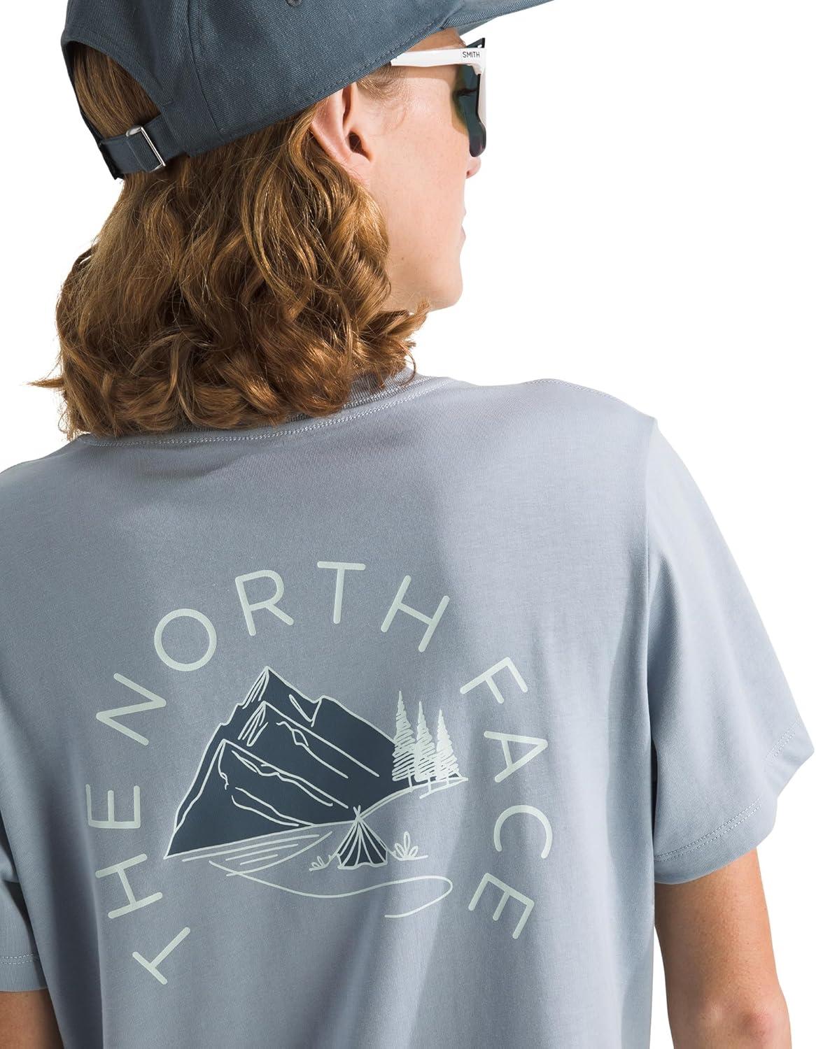 imageThe North Face Womens Monte Regular Short Sleeve Graphic Tee Casual Graphic TShirt Regular Fit Soft Cotton BlendFrost Grey