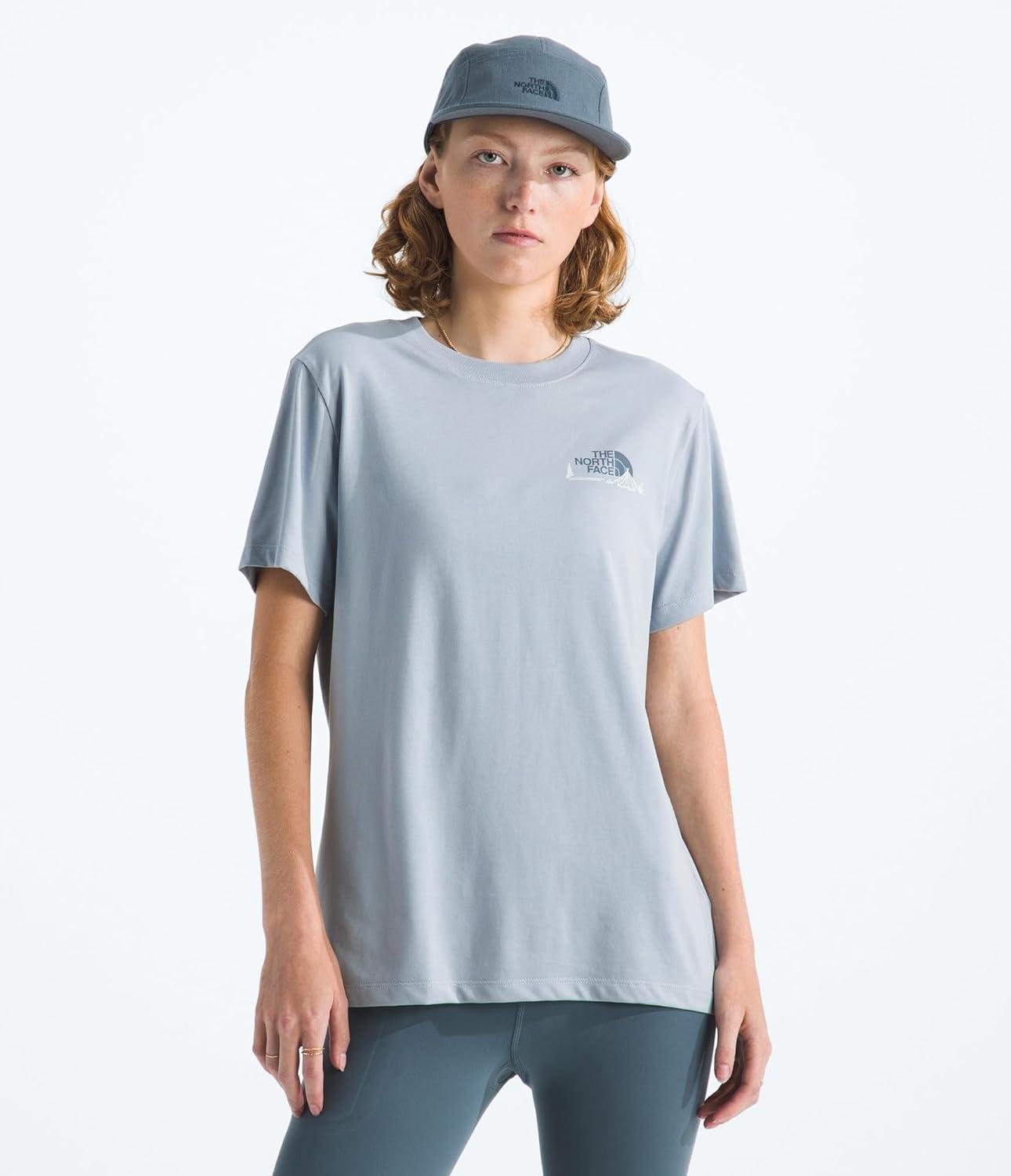 imageThe North Face Womens Monte Regular Short Sleeve Graphic Tee Casual Graphic TShirt Regular Fit Soft Cotton BlendFrost Grey